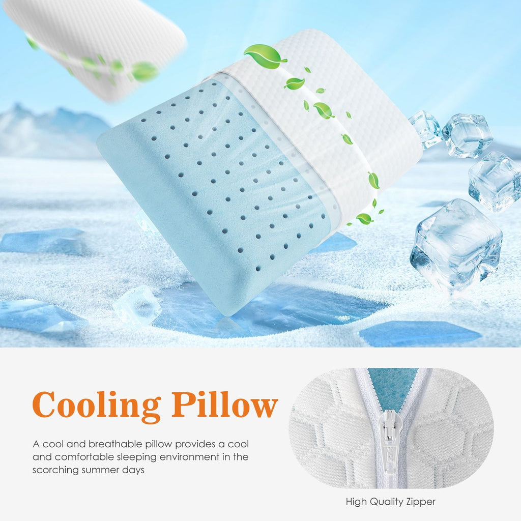 Ergonomic Memory Foam Memory Foam Pillow, Standard Size Pillows for Sleeping, Bed Pillow Soft and Comfortable, 1 Pack - Hotel Quality Plush Sleeping Pillows Detail