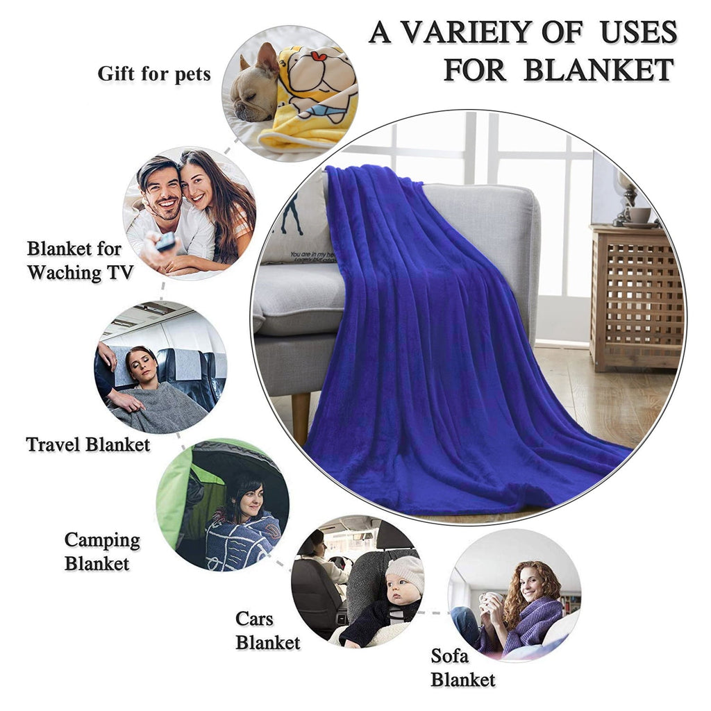 Cozy Fleece Large Navy Fleece Throw Blankets, Throw Size Soft Fuzzy Blanket for Women Men and s, All Season Lightweight Microfibe... - Super Soft Reversible Sherpa Flannel Blanket Detail