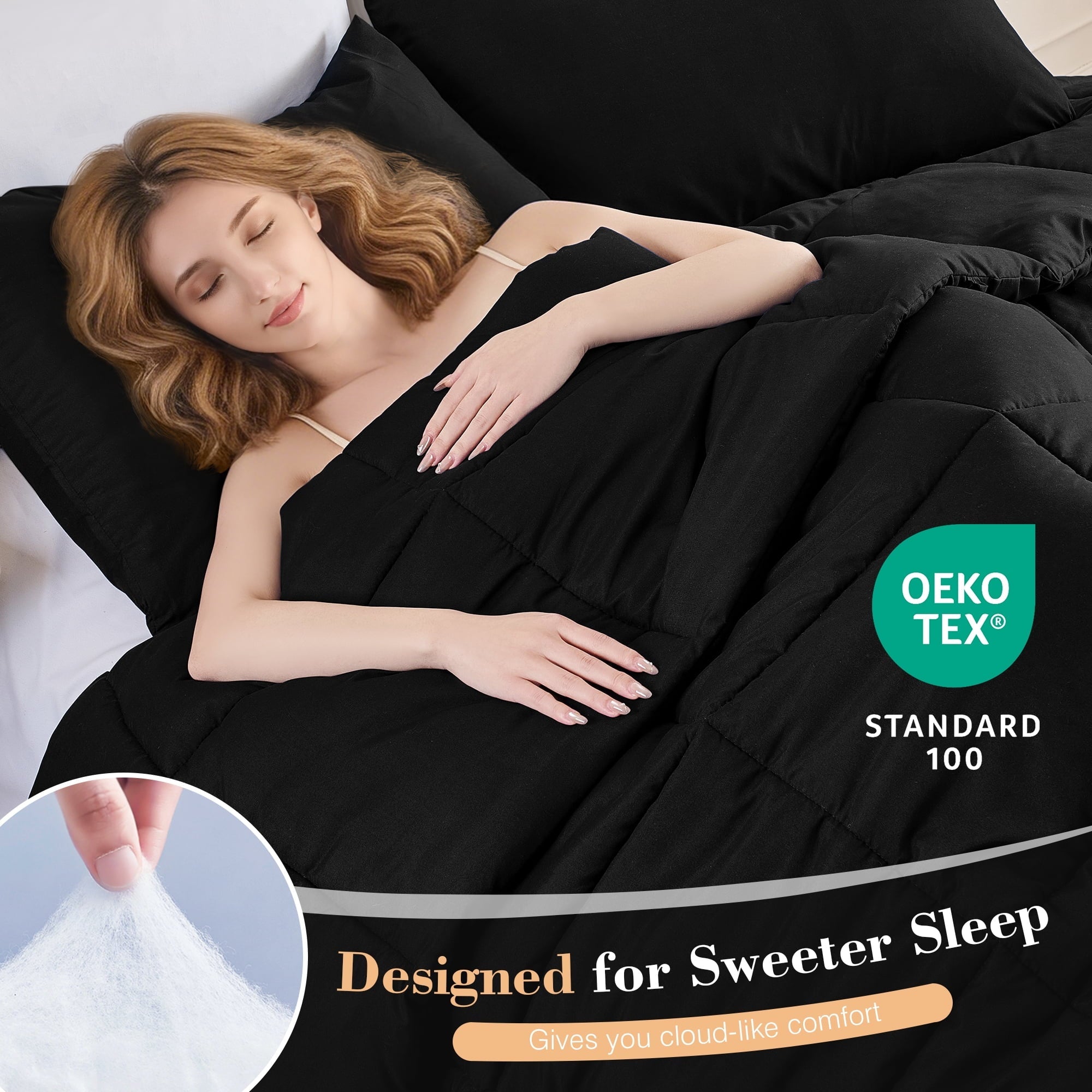 Hypoallergenic Cloud Queen Size Comforter Sets, 3 Piece Soft Quilted Bedding Sets, All-Season Down Alternative Comforter with 2 Pillow Sha... - Hypoallergenic Ultra-Fluffy Quilt for Winter Detail