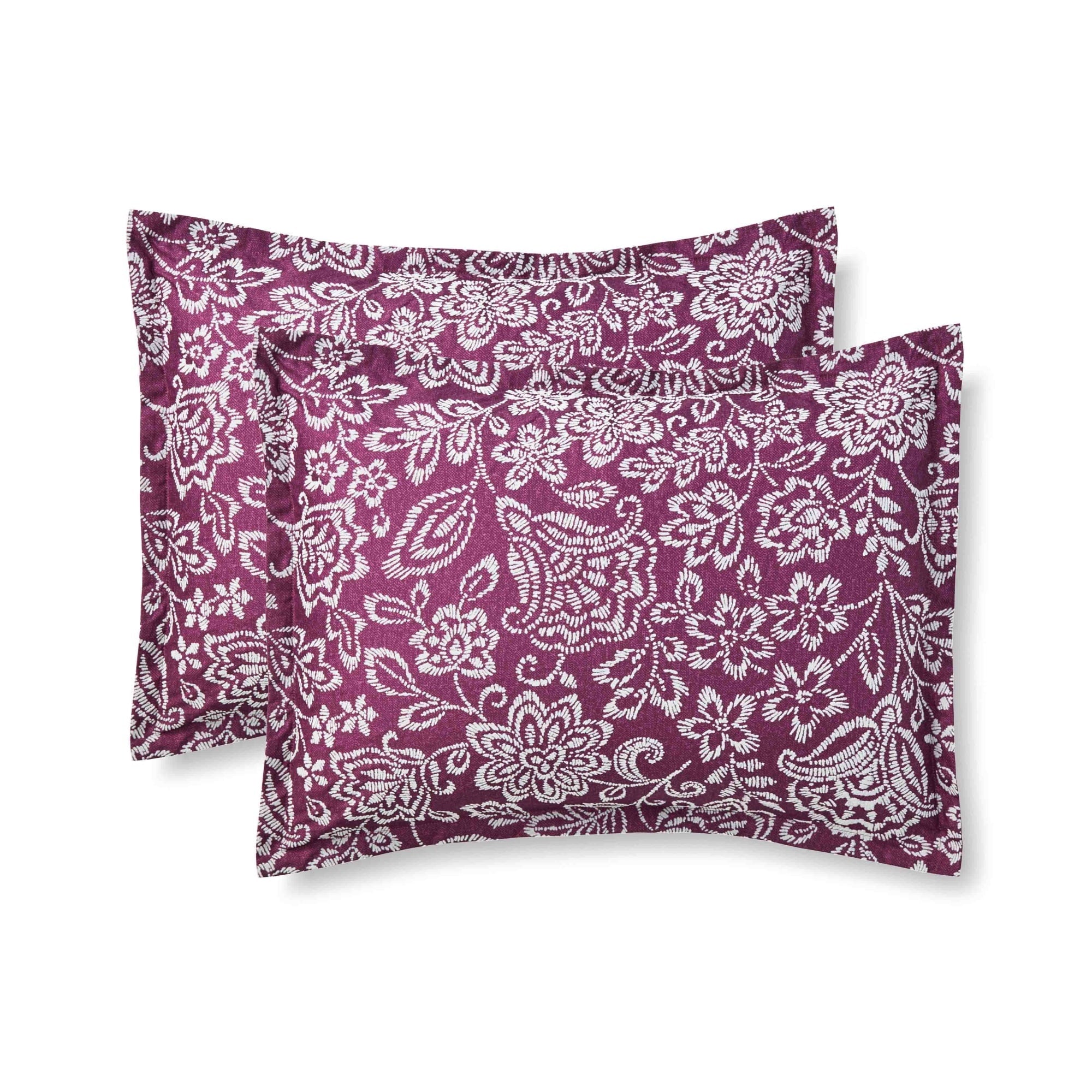 All-Season 5-Piece Jacquard Comforter Set with Decor Pillow and Throw Purple Flocking Embroidery Bedding Set, Full/Queen - Hypoallergenic Ultra-Fluffy Quilt for Winter Detail