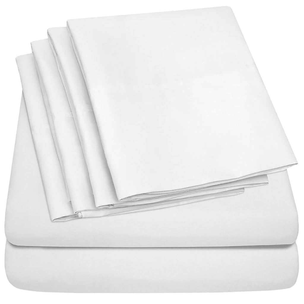 Cooling Sateen Hotel Collection Rayon derived - 6 Piece, Queen, White - Luxury Bed Sheet Set with Deep Pockets Detail