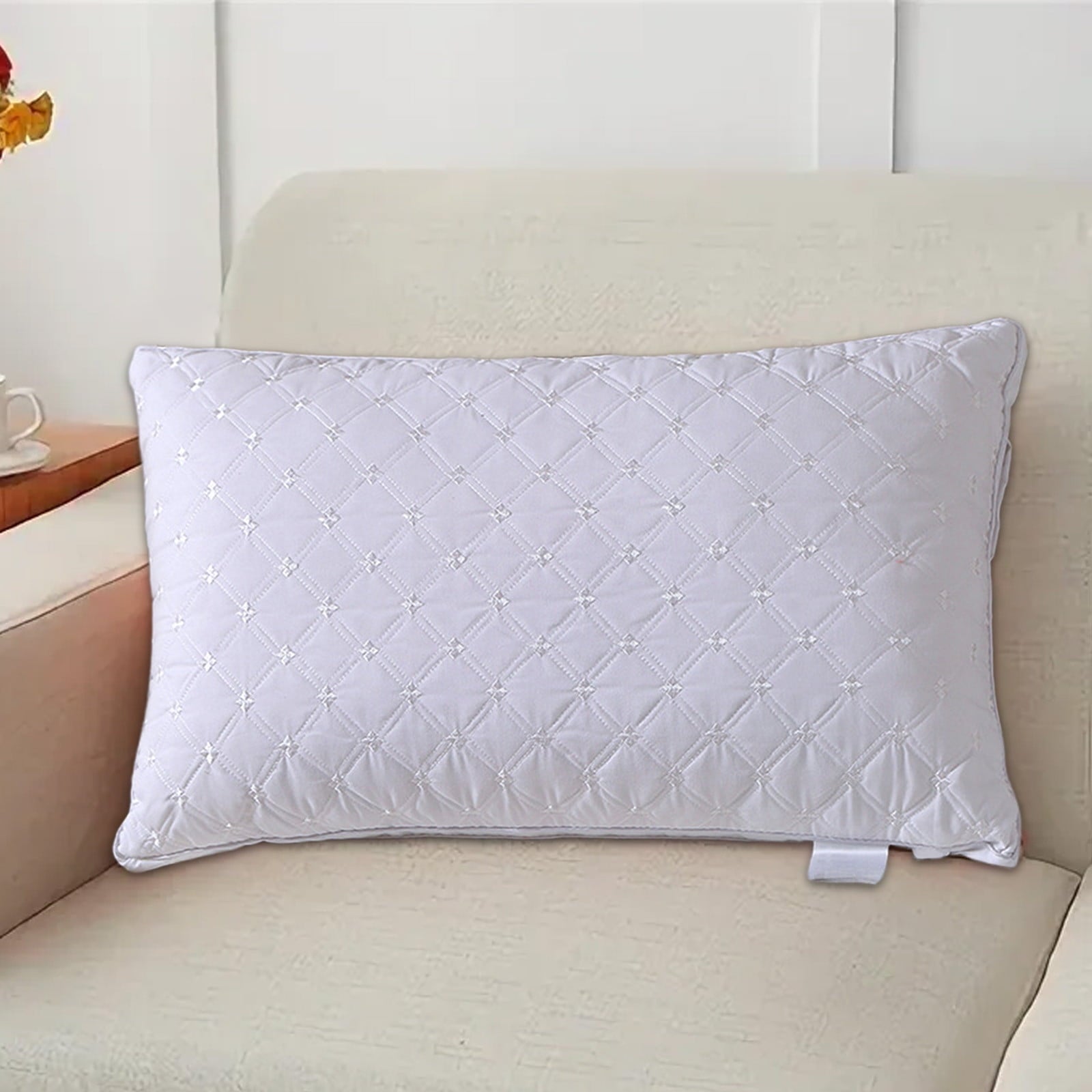 Decorative Plump Hotel Grade Extra Soft Pillows Queen Size Set of 2 Supportive Bed Pillow for Back Side and Stomach Sleepers, Breathab... - Hotel Quality Plush Sleeping Pillows Detail