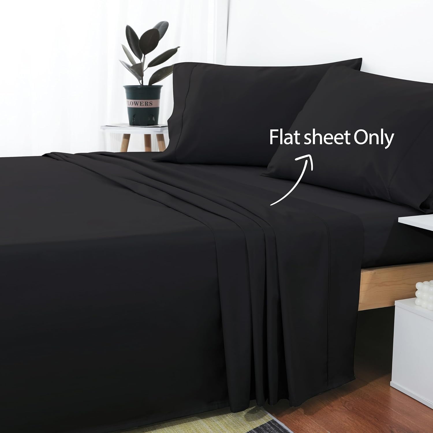Breathable Luxury Sheet Only, 600 Thread Count 100% Egyptian Top Sheet 1Pcs, Cool & Breathable Bed Sheets Wrinkle, Fade, Stain Resistan... - Premium Ultra-Soft Pillowcase Pair for Sleeping Detail