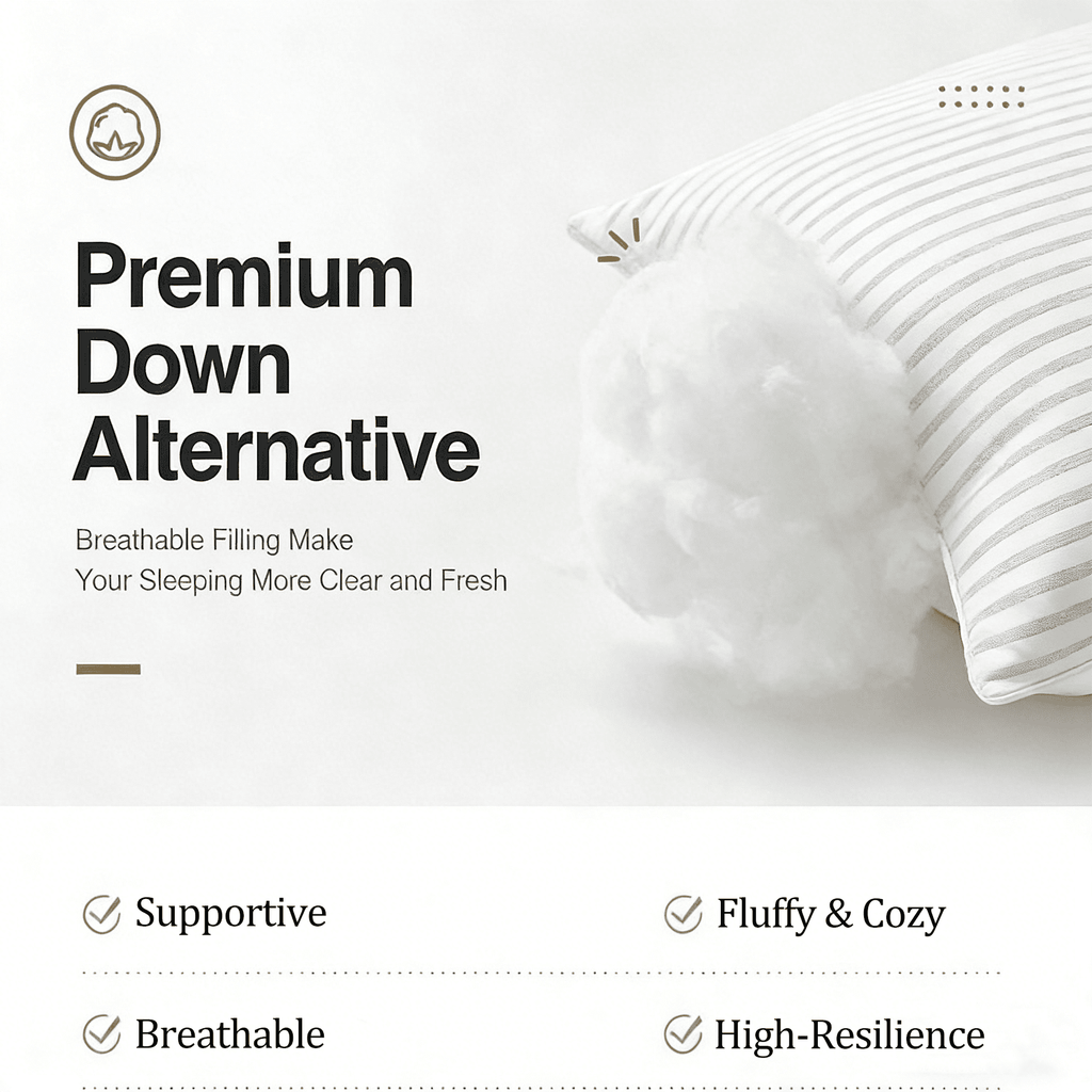 Orthopedic Support Pillow for Bed Standard Size Set of 2 ,Down Alternative Pillows for Sleeping 20x26inch, Luxury Hotel Pillow for Back,... - Decorative Throw Pillow Cushion for Sofa & Bed Detail