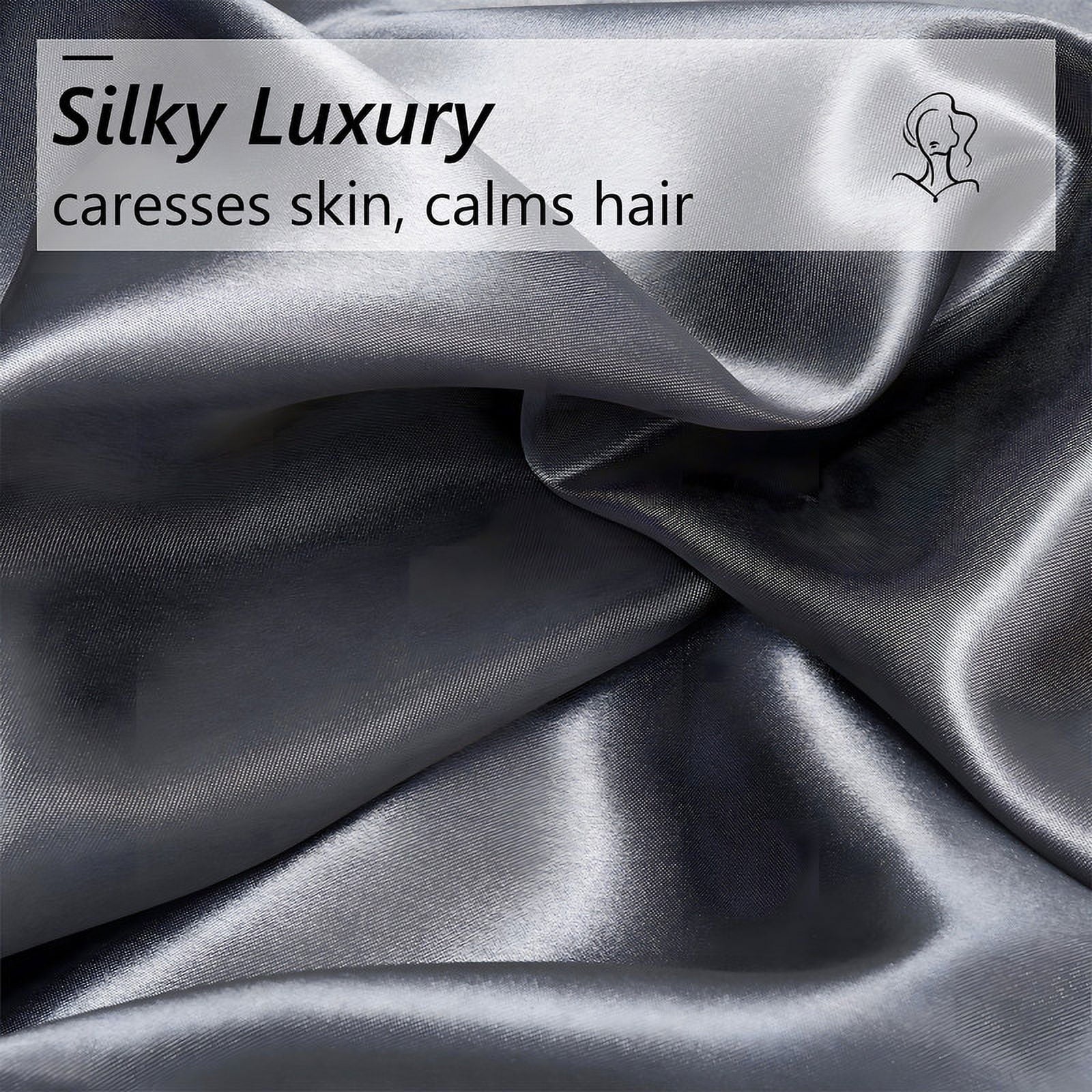Ultra-Soft Luxury 5-Piece Satin Sheets Twin Silk Sheets Bed Sheet Set Ultra-Silky & Skin-Friendly Deep Pocket Bed Flat Fitted Sheet - Breathable Egyptian Cotton Flat & Fitted Sheets Detail