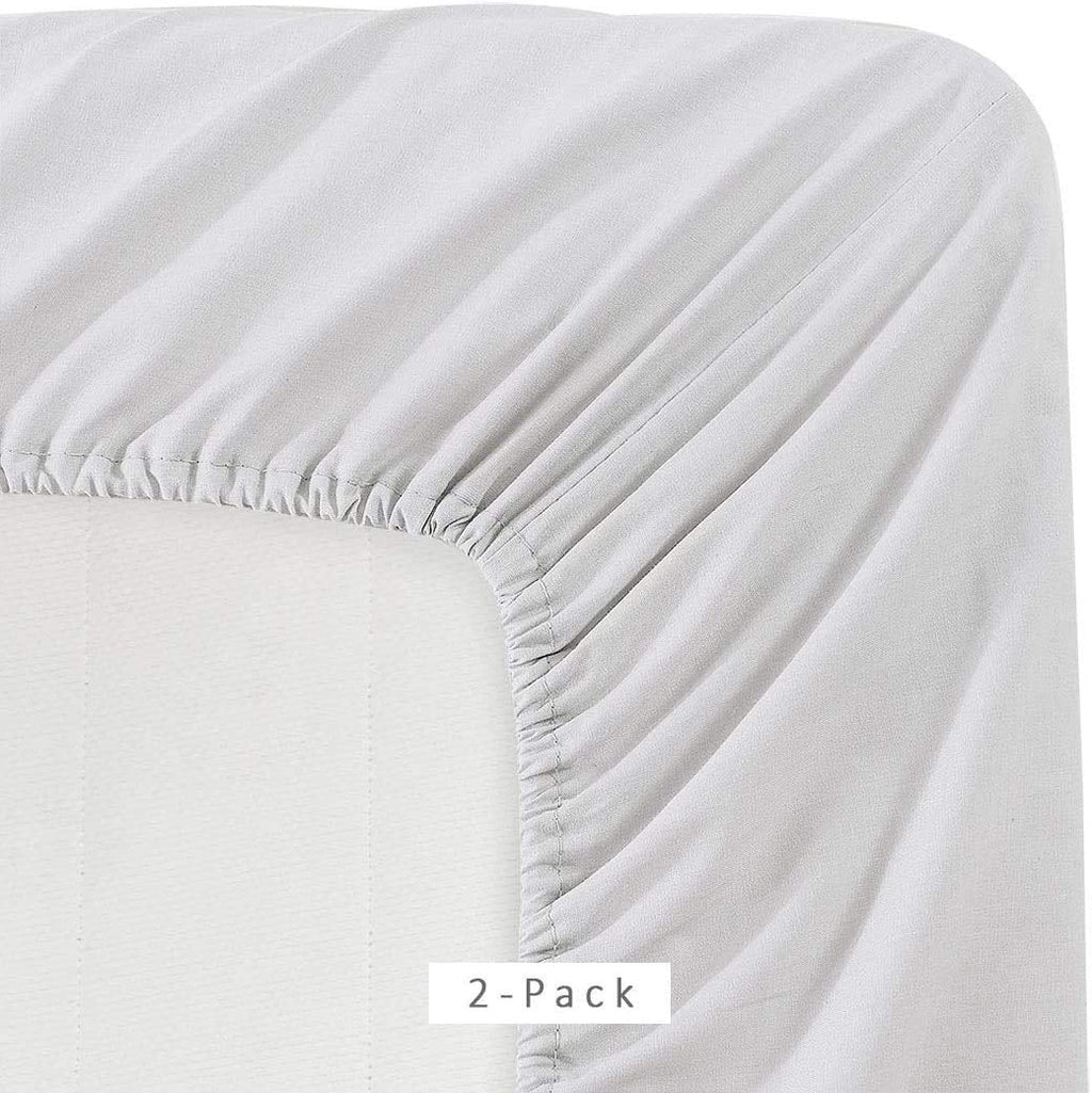 Breathable Luxury 2 Pack Fitted Hospital Bed Sheets with Elastic All Around for a Double Brushed Ultra Soft Breathable 100% Microfiber ... - Breathable Egyptian Cotton Flat & Fitted Sheets Detail