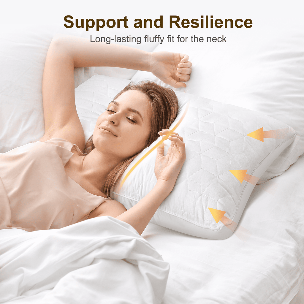 Orthopedic Support Bed Pillows Queen Size Set of 2, Hotel Gusseted Pillows for Sleeping, Alternative to Down Pillows, Soft Supportive & ... - Orthopedic Shredded Foam Bed Pillow Set Detail
