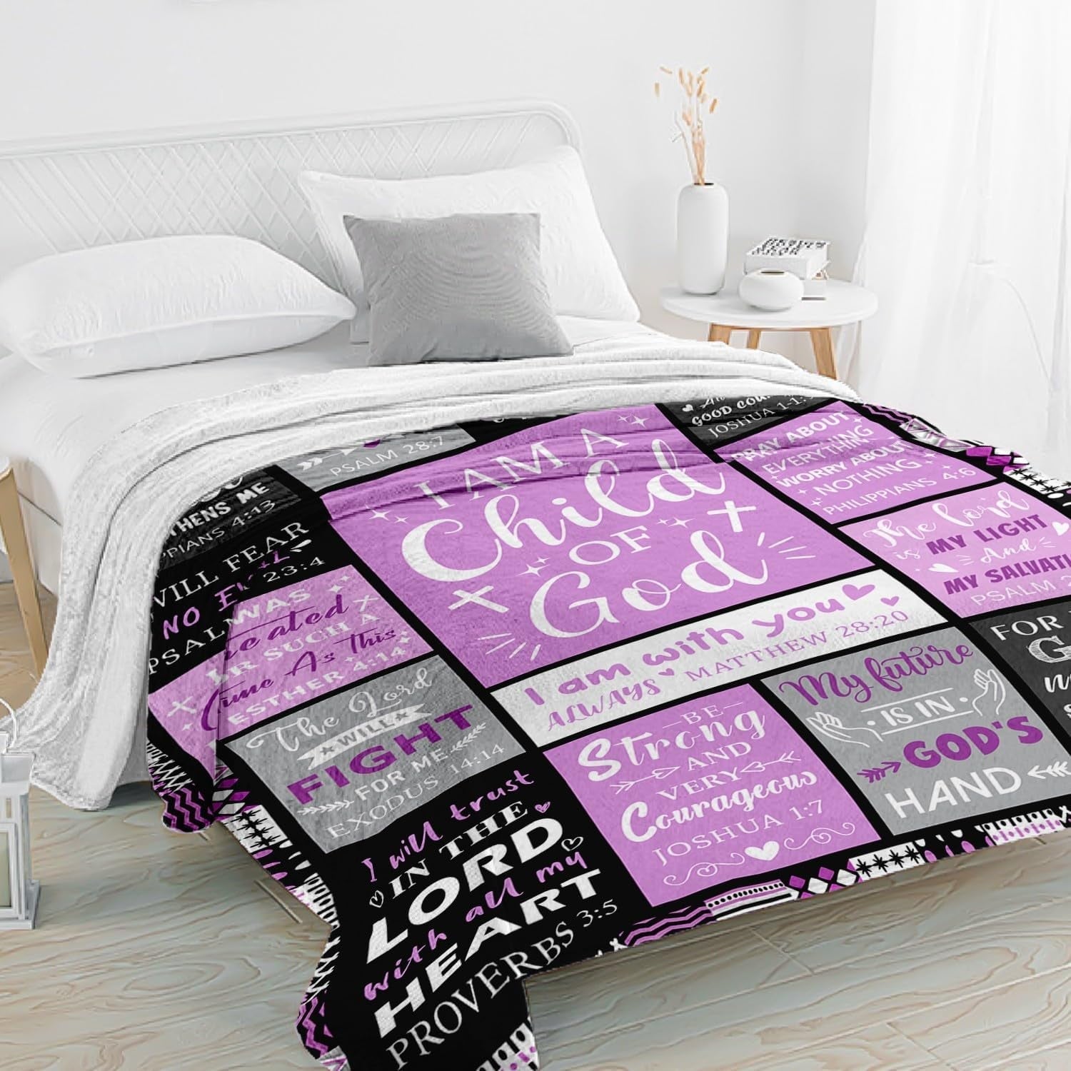 Lightweight Warm Christian Gifts for Women - Baptism Gifts for Girl - Child of God Blanket - Inspirational Birthday Religious Catholic... - Lightweight Plush Warm Blanket for All Seasons Detail