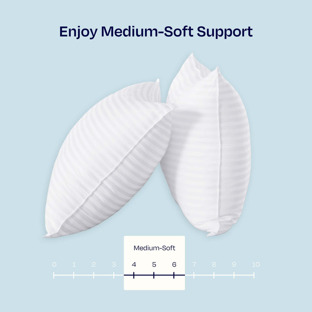 Orthopedic Support 2-Pack Comfort Bed Pillows Standard size set of 2 for Sleeping, Pillows, for Back, Stomach or Side Sleepers, 20 x 26 ... - Orthopedic Shredded Foam Bed Pillow Set Detail