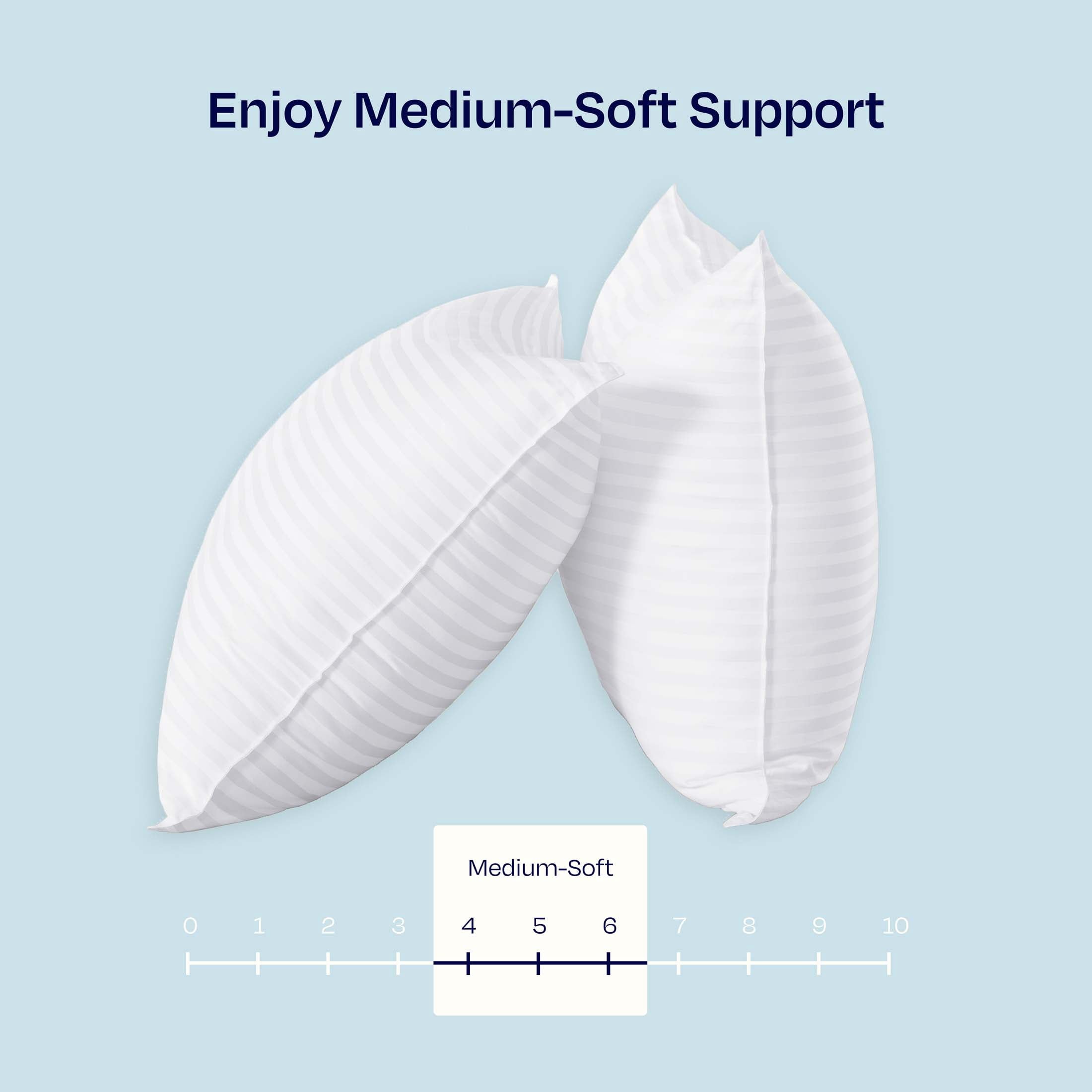 Orthopedic Support 2-Pack Comfort Bed Pillows Standard size set of 2 for Sleeping, Pillows, for Back, Stomach or Side Sleepers, 20 x 26 ... - Orthopedic Shredded Foam Bed Pillow Set Detail