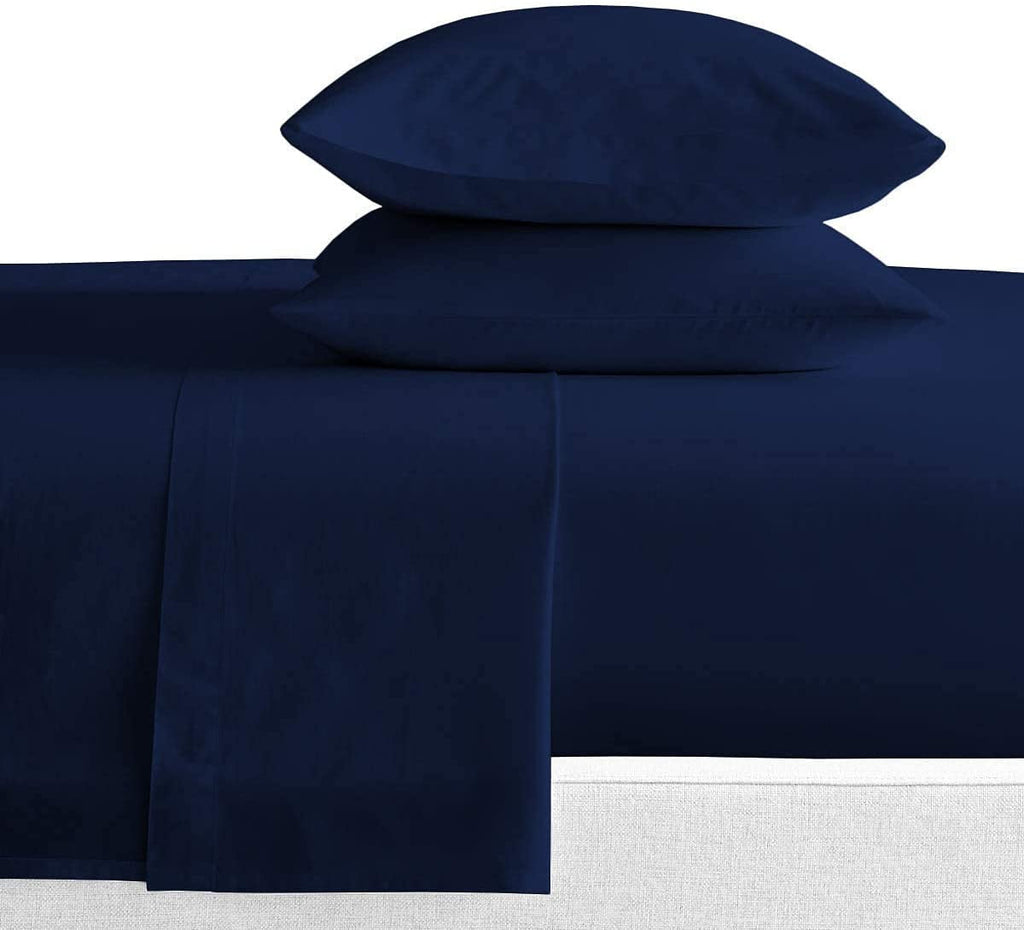 Cooling Sateen Luxury Bed Sheets Set - 800 Thread Count 100% Egyptian Cotton Sheets - 4 Piece Sheet Set Fits Mattress Upto 24 Inch D... - Luxury Bed Sheet Set with Deep Pockets Detail
