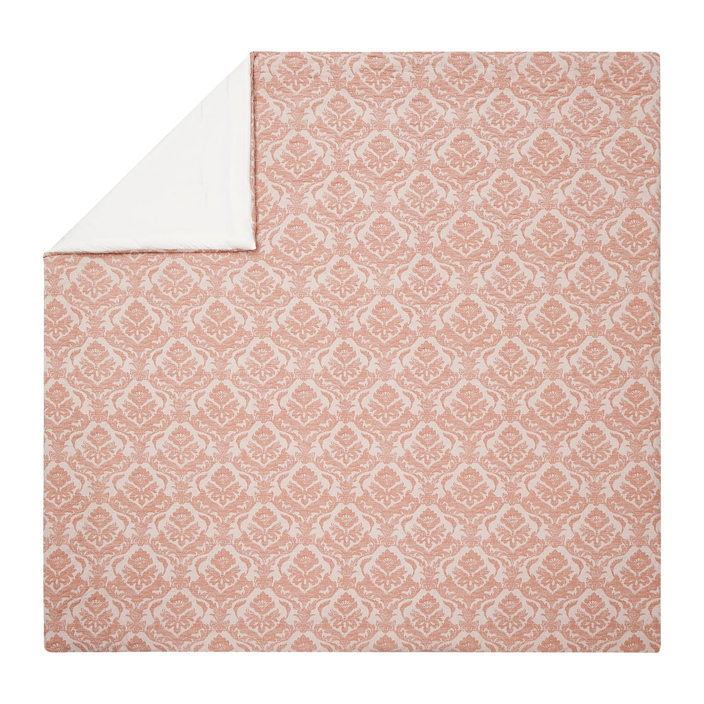 All-Season Woven Damask 2-Piece Comforter Set, Blush, Full Queen, All Ages - Cloud-Like Soft Lightweight Bed Comforter Detail