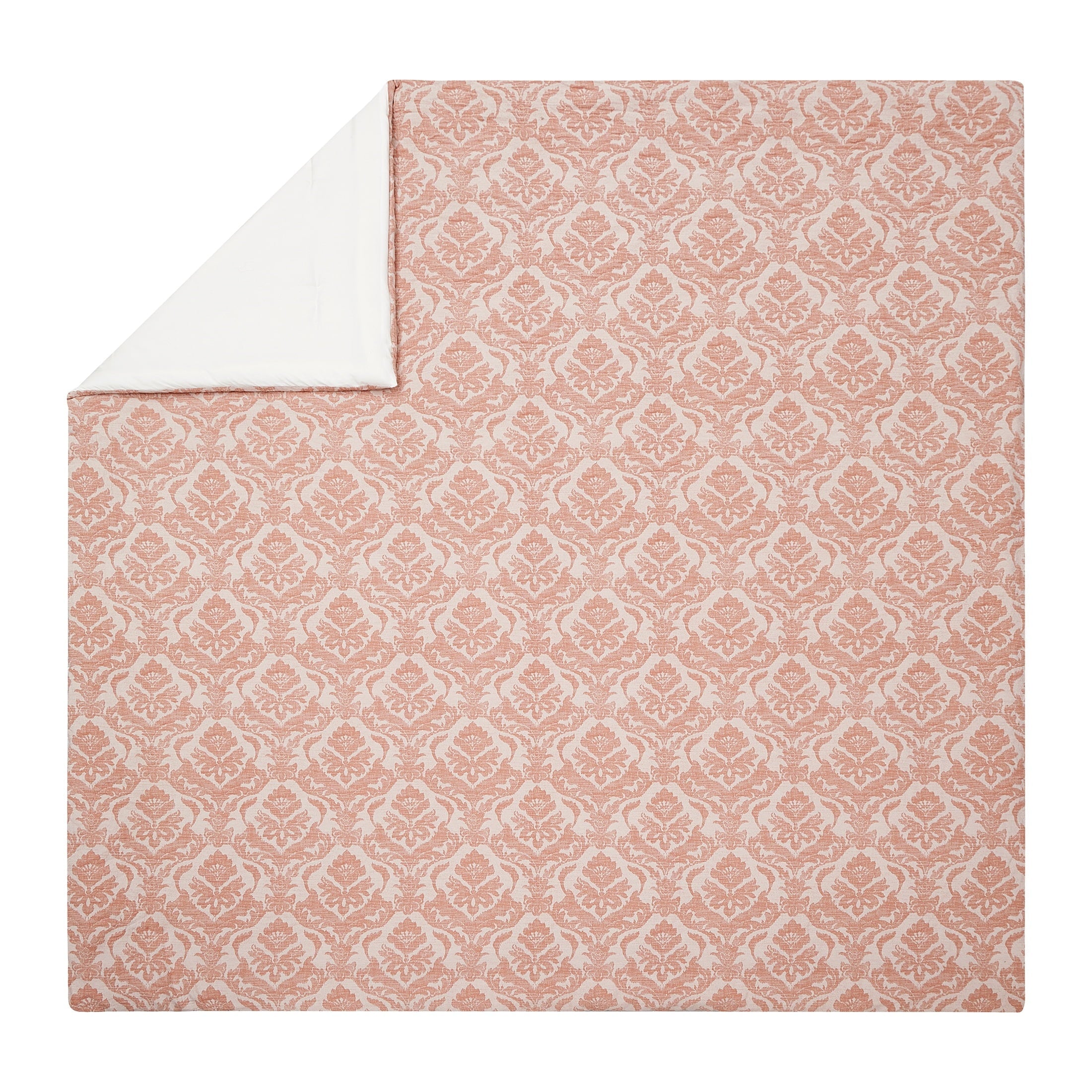 All-Season Woven Damask 2-Piece Comforter Set, Blush, Full Queen, All Ages - Cloud-Like Soft Lightweight Bed Comforter Detail