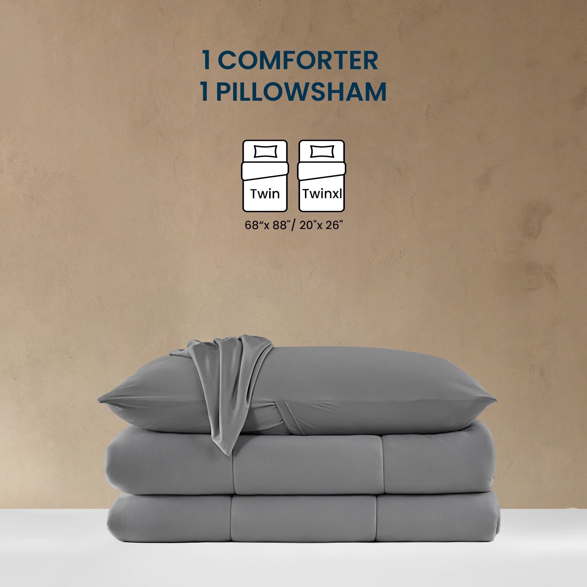 All-Season 3 Pieces Jersey Knit Bedding Sets with 1 Comforter and 2 Pillow Shams, Soft and Breathable Comforter Set with Women, ... - Cloud-Like Soft Lightweight Bed Comforter Detail