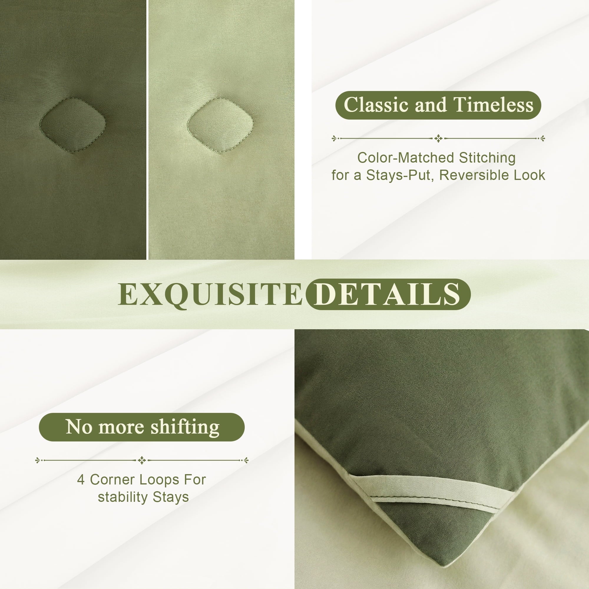 Fluffy Down Alternative 7 Pieces Comforter Set Queen，Bed in A bag，All Seasons Bedding sets with Comforter,Fitted Sheet,Flat Sheet,Pillowcases... - Cloud-Like Soft Lightweight Bed Comforter Detail