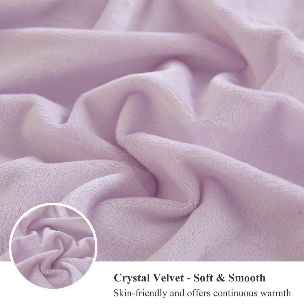 Decorative Knitted Fluffy Faux Rabbit Fur Throw, Cozy Wide Stripe Plush Fuzzy Blanket for Bed Couch Sofa Chair, Light Purple Shaggy Thro... - Lightweight Plush Warm Blanket for All Seasons Detail