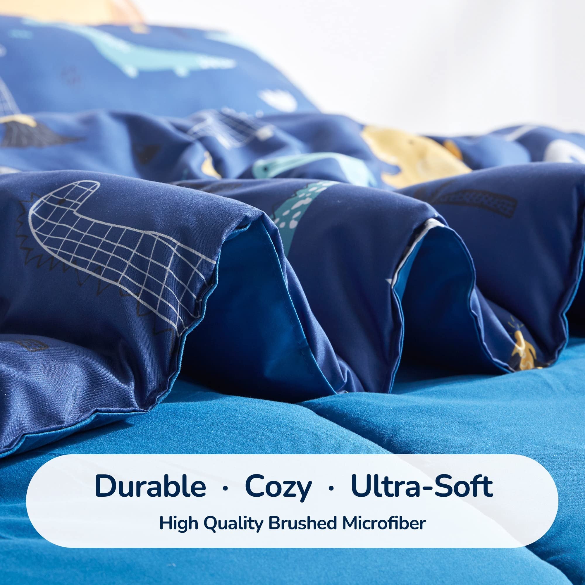 Hypoallergenic Cloud Kids Bedding Comforter Set Twin/Twin Xl Size - Super Soft & Cute Printed 2-Piece Comforter Set All Seasons for Boys, ... - All-Season Down Alternative Comforter Insert Detail