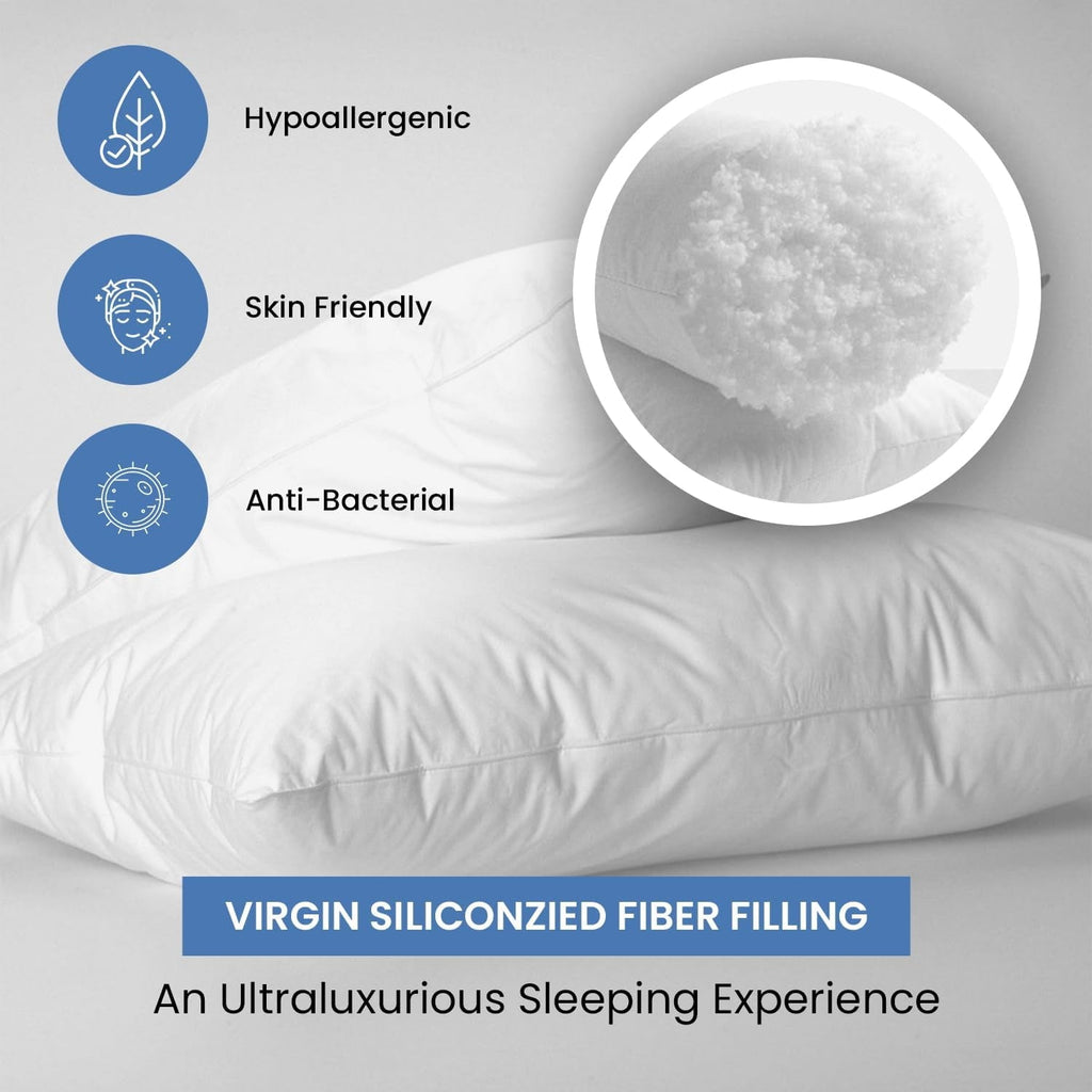 Ergonomic Memory Foam Ryotei Economy Bulk Hotel Pillows 20"x26" Standard (Pack of 12) | Premium Cluster Fiber Fill | Soft Down Alternative ... - Decorative Throw Pillow Cushion for Sofa & Bed Detail