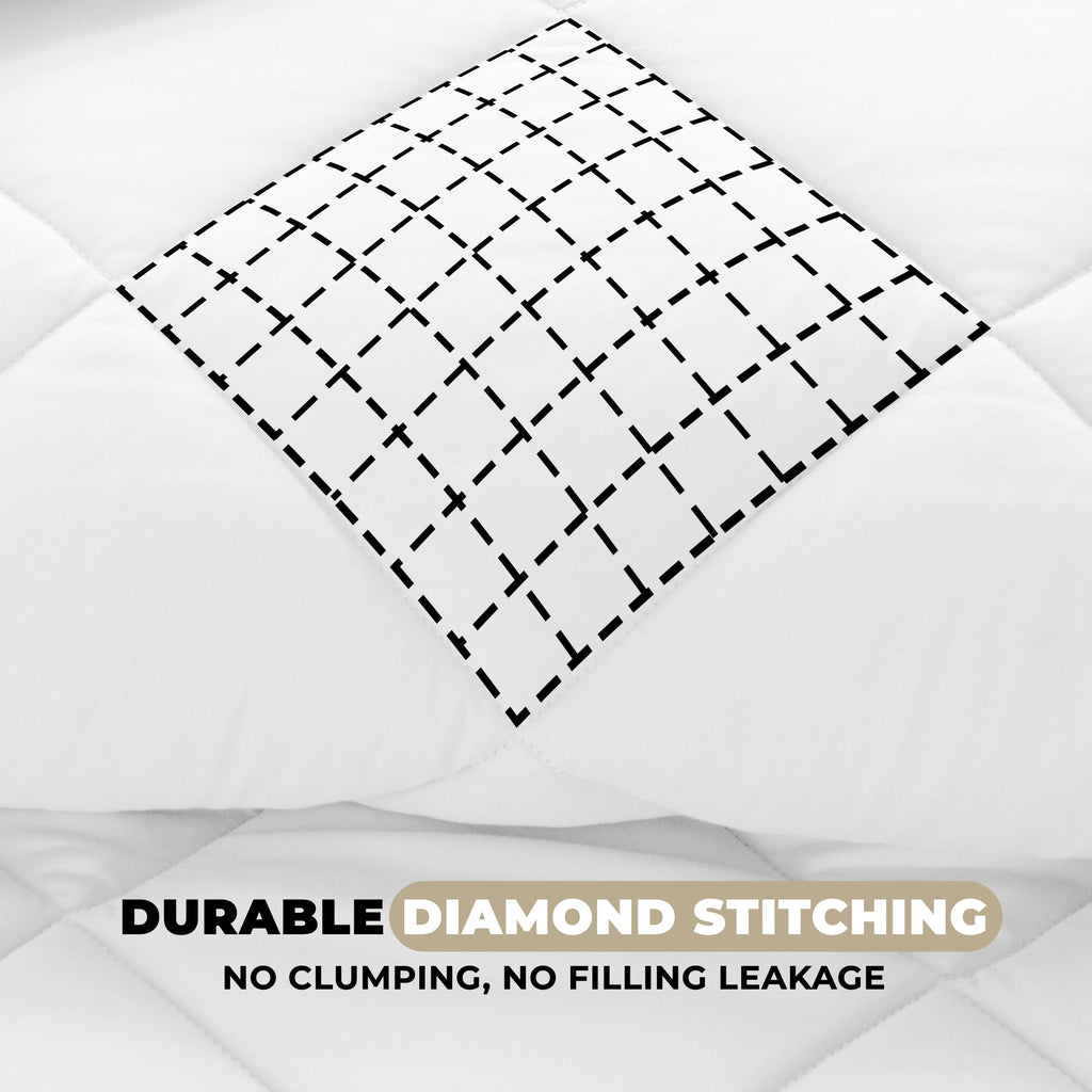 All-Season Lux Decor All-Season Comforter Sets Twin Size 2 PC, Reversible Bedding Set with Diamond Quilted Design Comforter and ... - Hypoallergenic Ultra-Fluffy Quilt for Winter Detail