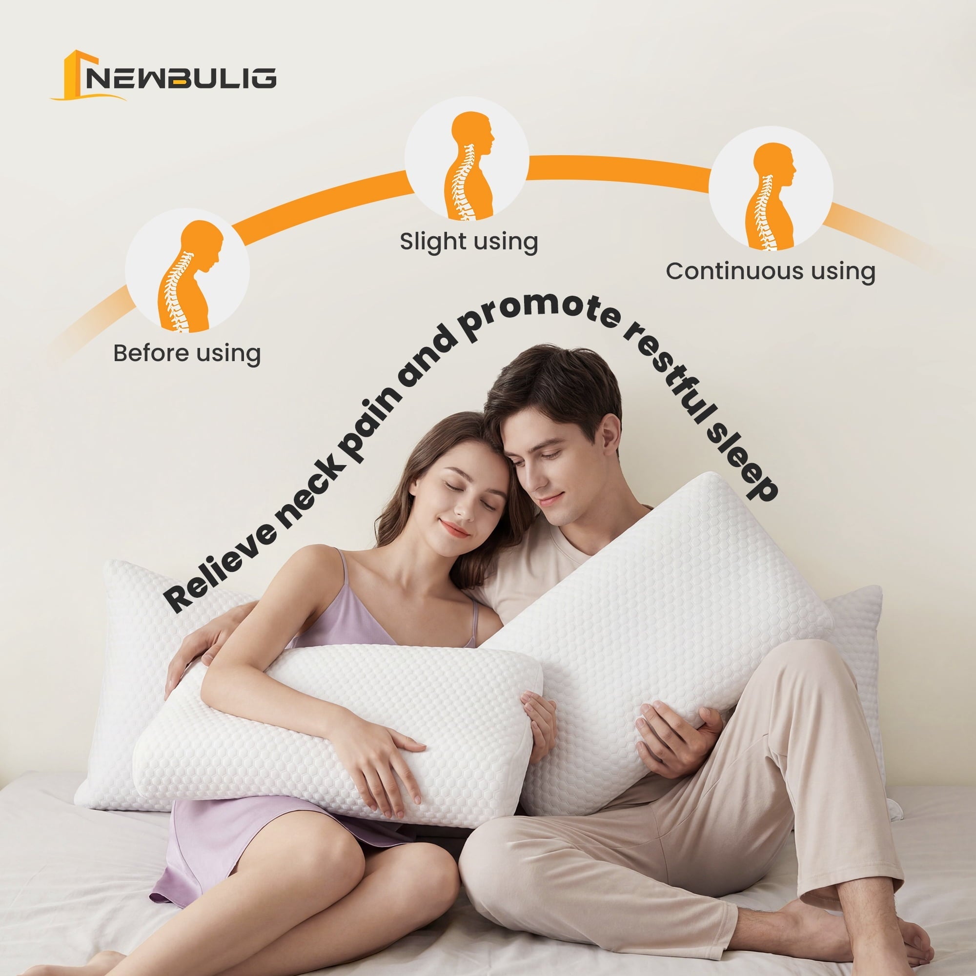 Orthopedic Support Memory Foam Pillow for Sleeping, Gel Cooling Bed Pillow with Breathable Mesh and Washable Cover for Back and Side Sle... - Hotel Quality Plush Sleeping Pillows Detail