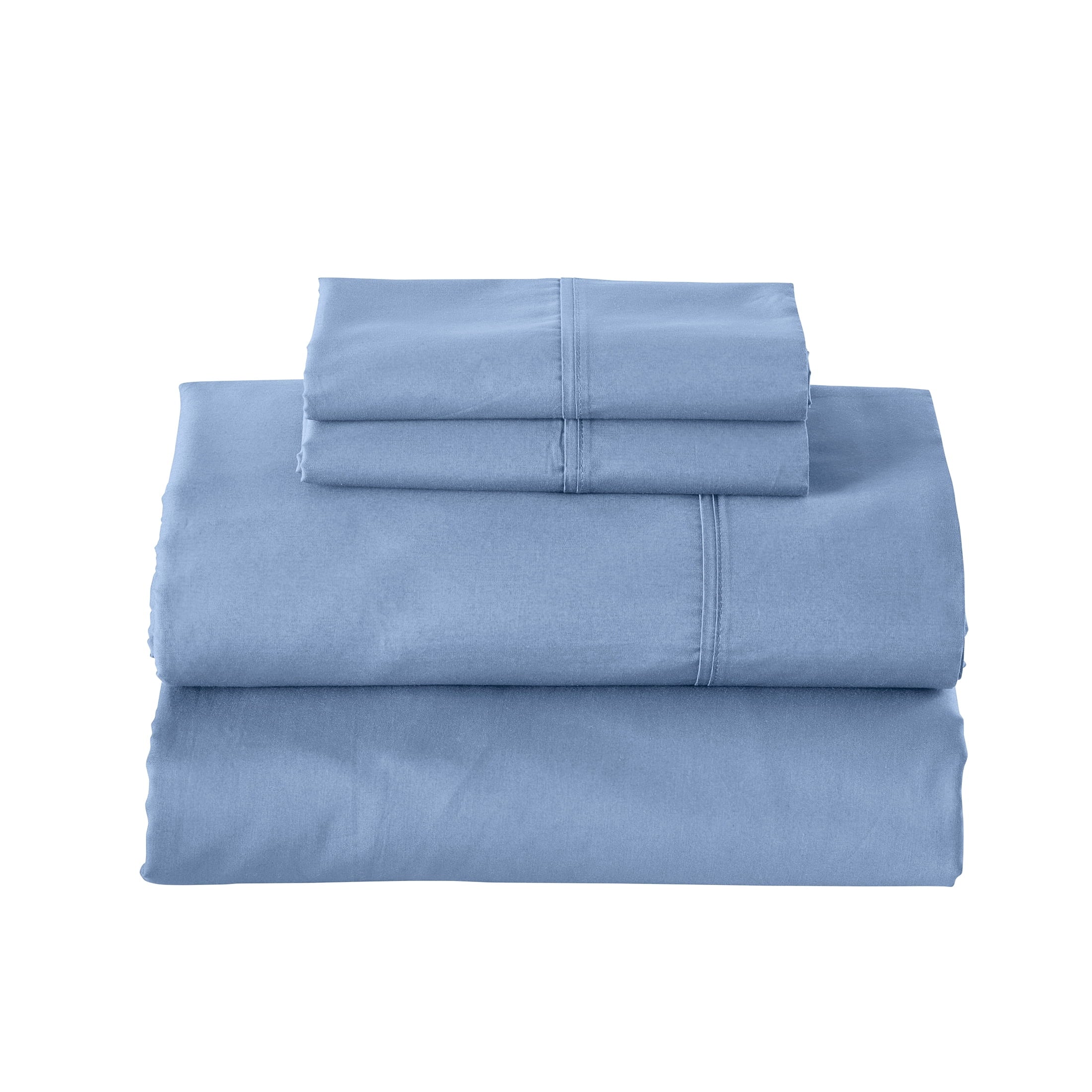 Ultra-Soft Cool & Crisp 3-Piece 300 Thread Count Blue Water Cotton Percale Sheet Set, Twin - Cooling Hotel Quality Bedding Sheets and Pillowcases Detail