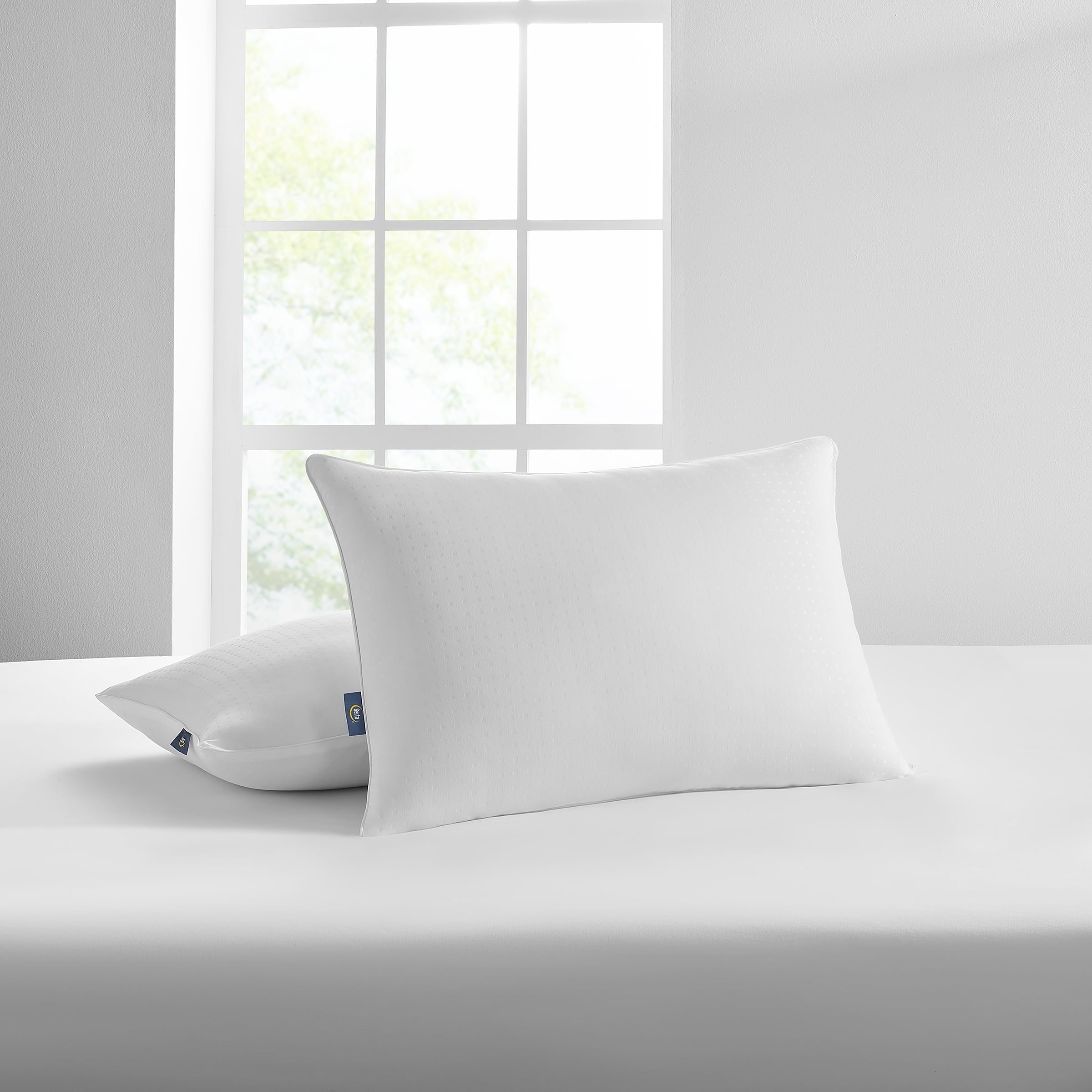 Hotel Collection pedic No-Go-Flat Bed Pillow, Standard/Queen, 2 Pack - Orthopedic Shredded Foam Bed Pillow Set Detail