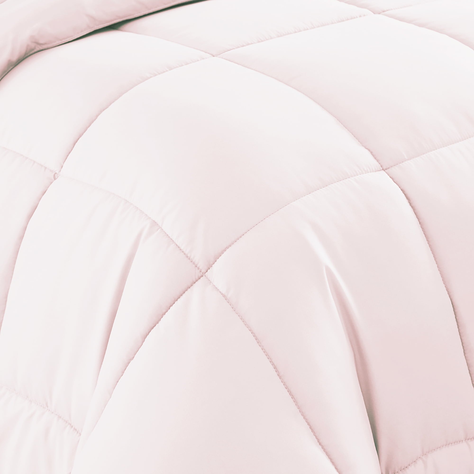 All-Season Supreme 7 Piece Bed-In-A-Bag All Season Solid Comforter & Sheet Set, Full, Pale Pink - All-Season Down Alternative Comforter Insert Detail