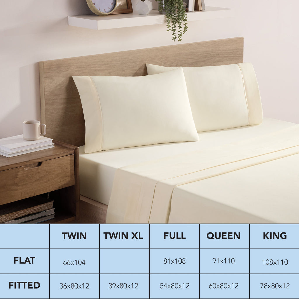 Breathable Luxury Brushed Microfiber Fitted Sheets - Bedding Essentials - Full - (6 Pack) Ivory - Luxury Bed Sheet Set with Deep Pockets Detail