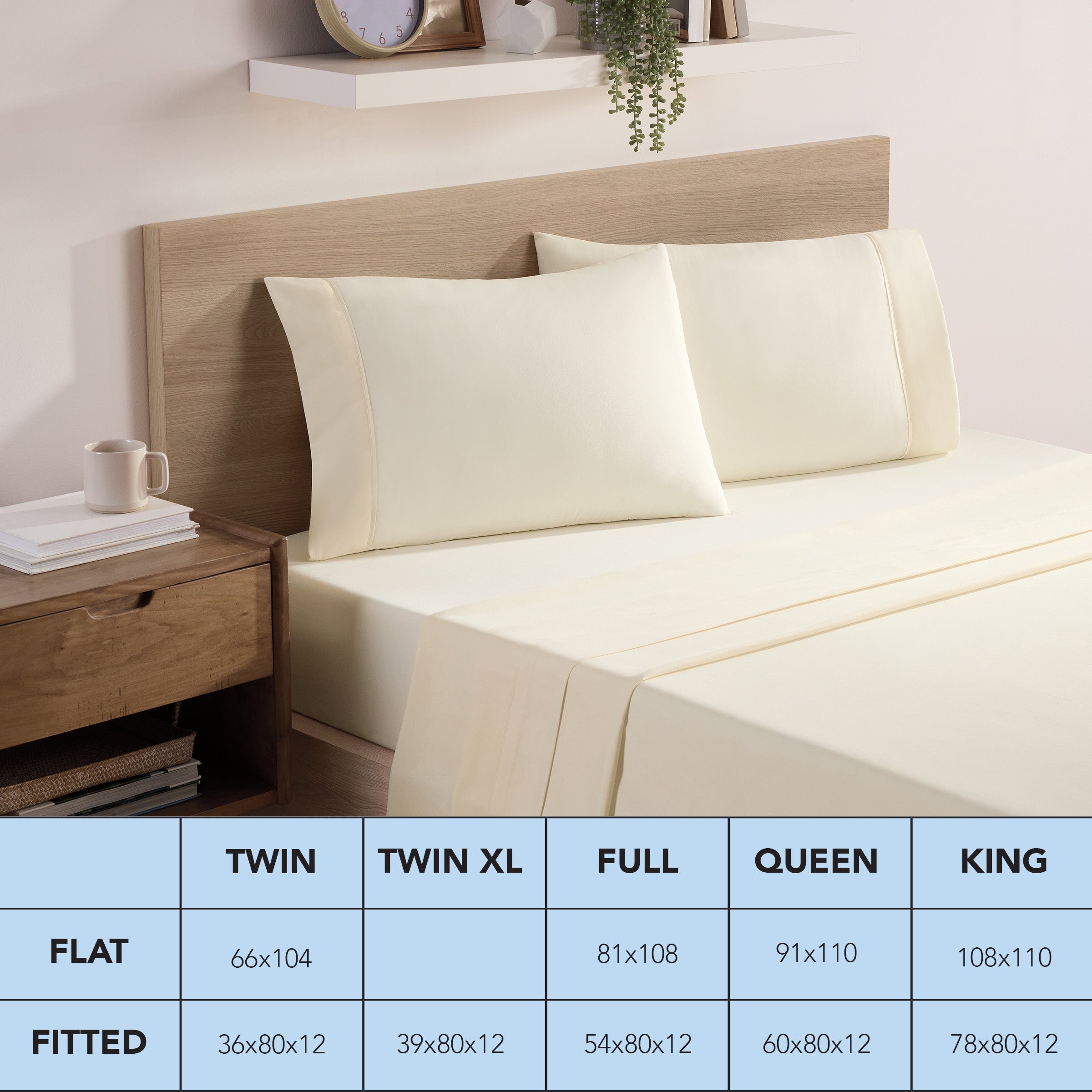 Breathable Luxury Brushed Microfiber Fitted Sheets - Bedding Essentials - Full - (6 Pack) Ivory - Luxury Bed Sheet Set with Deep Pockets Detail