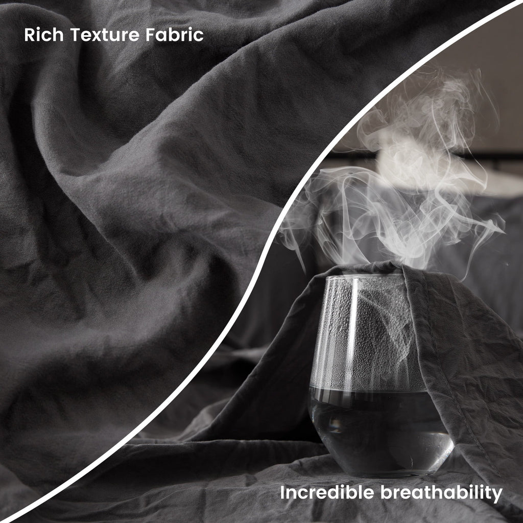 Wrinkle-Resistant Bed Sheets - Full Size Bed Sheets - Washed Microfiber - 4 Piece Hotel Luxury Bedding Sheets with Fitted Sheet, Flat S... - Cooling Hotel Quality Bedding Sheets and Pillowcases Detail
