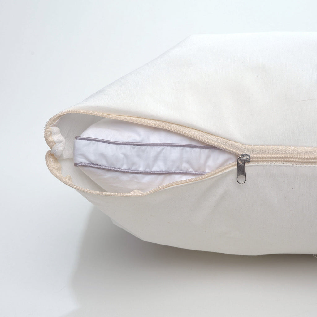 Decorative Plump Linen Premium Goose Down Feather Pillow for Bed, Soft & Supportive, Standard Size, White - Hotel Quality Plush Sleeping Pillows Detail