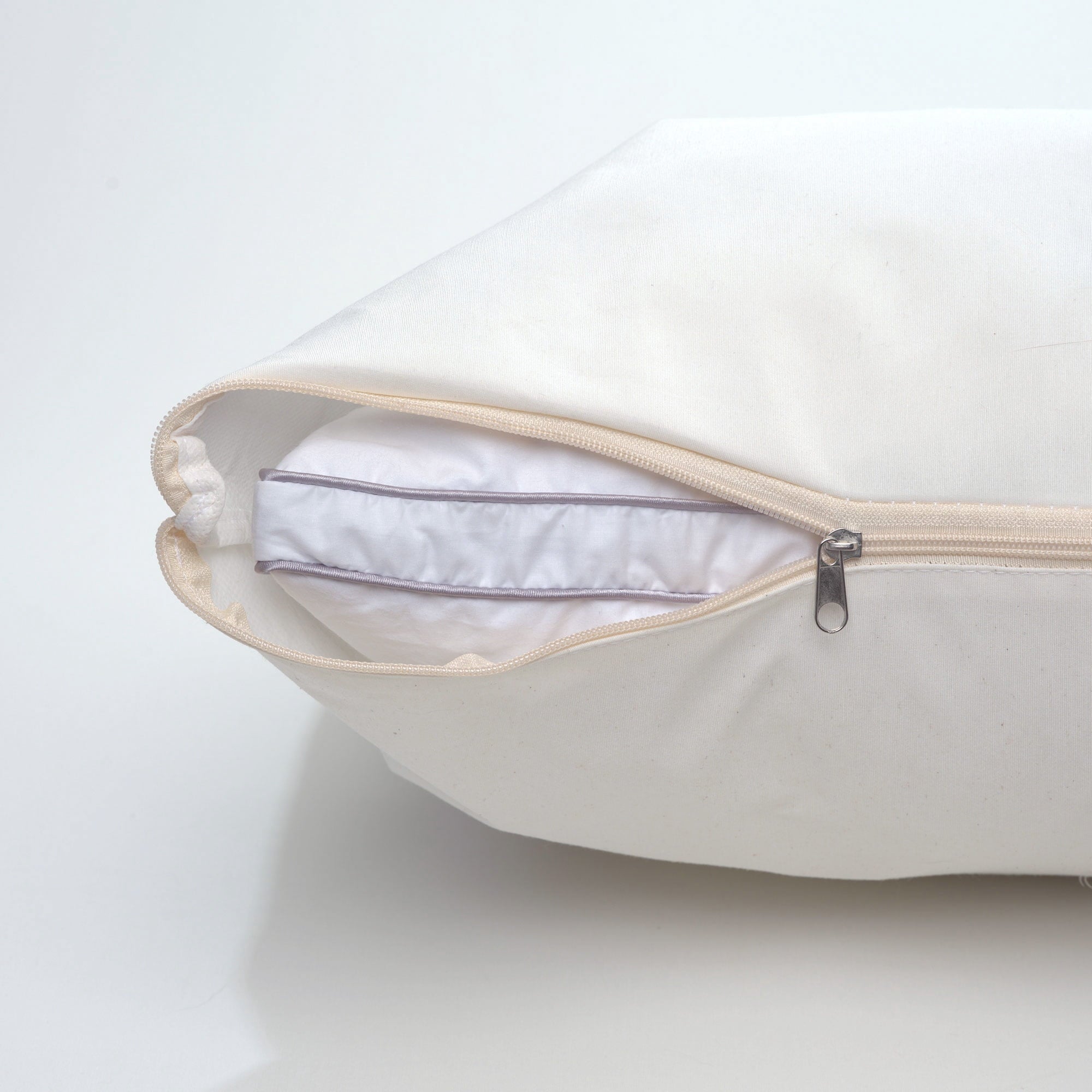 Decorative Plump Linen Premium Goose Down Feather Pillow for Bed, Soft & Supportive, Standard Size, White - Hotel Quality Plush Sleeping Pillows Detail
