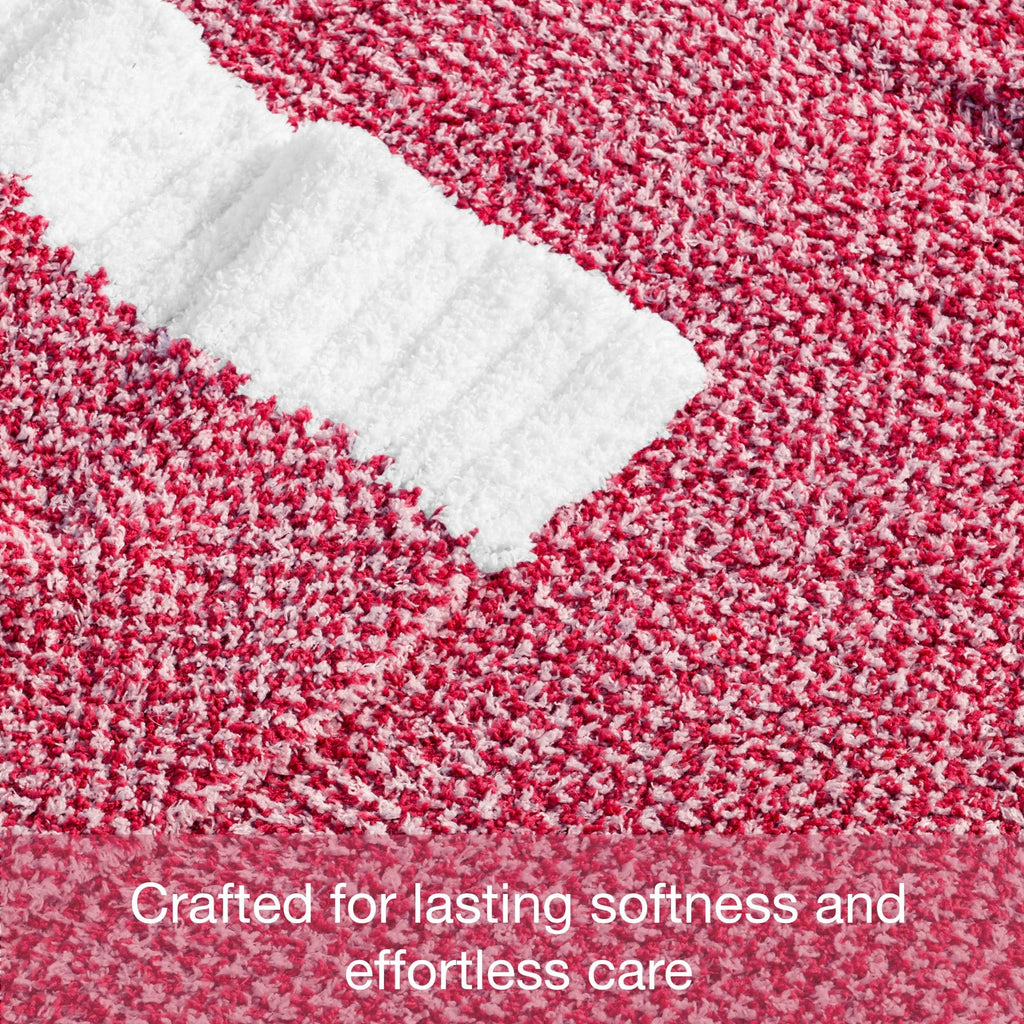 Super Soft Flannel Knit Throw Blanket, Ultra Soft Cozy Fluffy Blankets, Lightweight Fuzzy Plush Throw for Couch and Bed, Mixed Red, 50"x60" - Super Soft Reversible Sherpa Flannel Blanket Detail