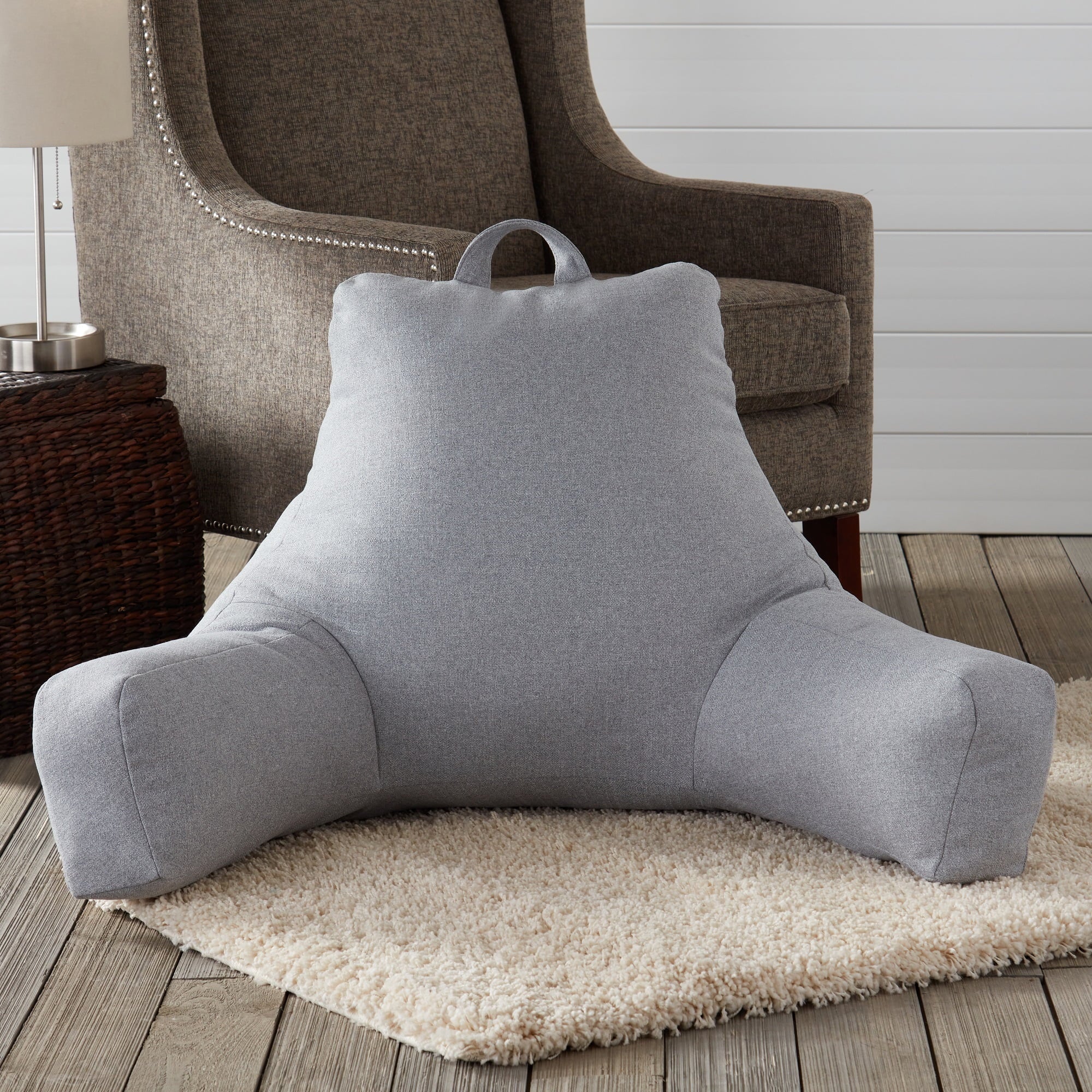 Fluffy Shredded Jumbo Cement Gray Polyester Bed Rest Pillow - Hotel Quality Plush Sleeping Pillows Detail