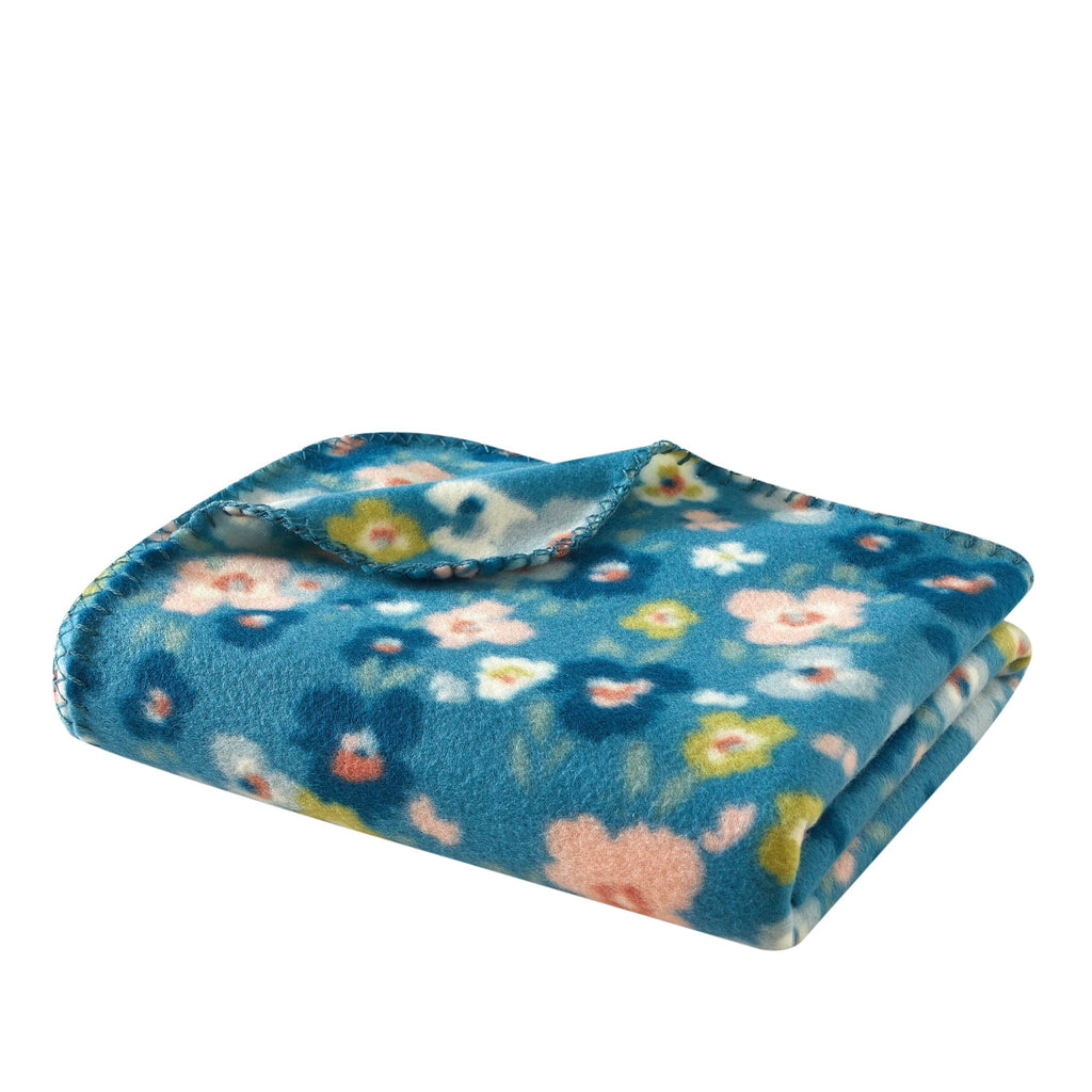 Decorative Knitted Cozy Fleece Throw Blanket Delightful Floral 50" x 60", All Ages - Cozy Fleece Throw Blanket for Couch & Bed Detail