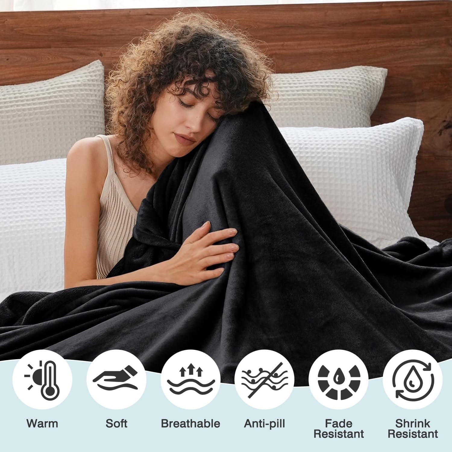 Lightweight Warm Throw Size Blanket, Luxury Plush Cozy Fuzzy Fleece Blanket, Super Soft Warm Big Lightweight Throw Blanket All Seasons... - Cozy Fleece Throw Blanket for Couch & Bed Detail