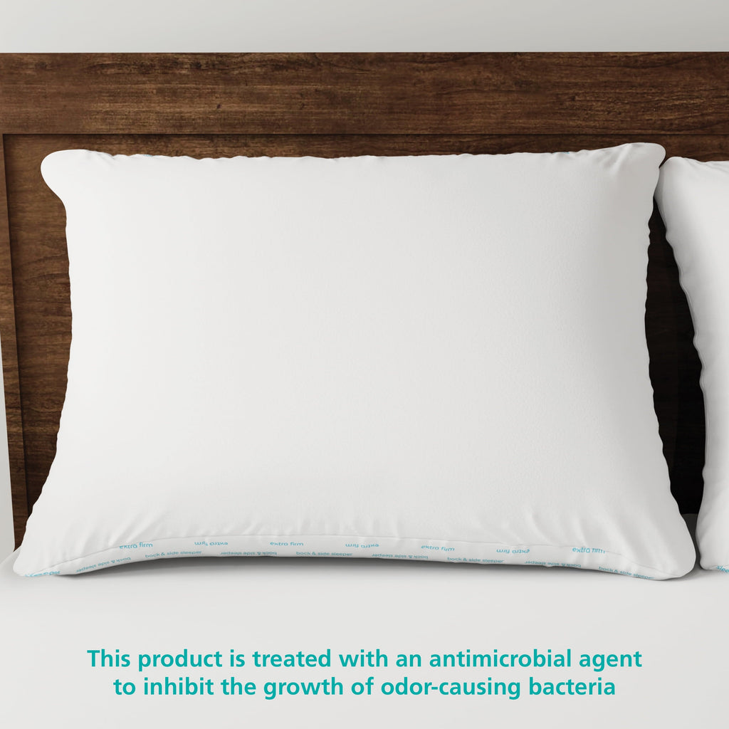 Hotel Collection (2 pack) Back & Side Sleeper Bed Pillow, Standard/Queen - Extra Firm Support (4 Pack) - Ergonomic Memory Foam Pillow for Neck Pain Support Detail
