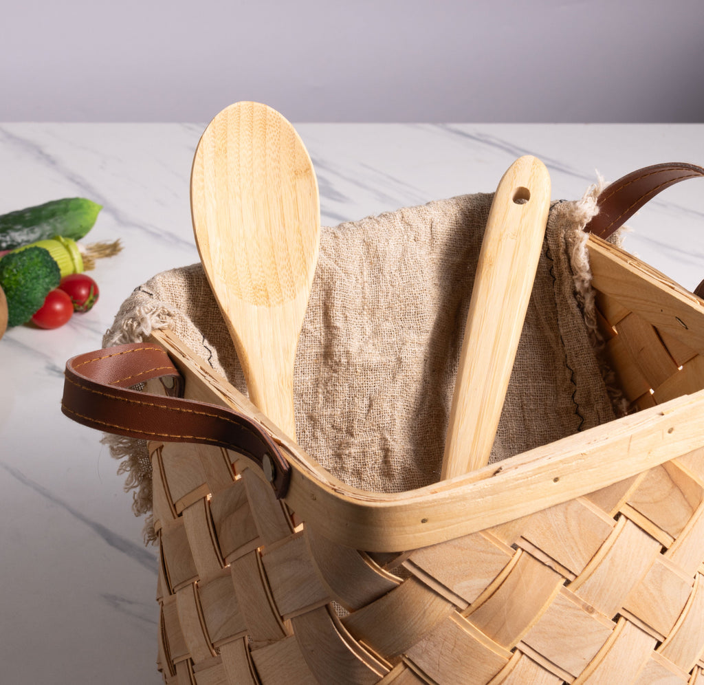 High-Precision Bamboo Cooking Spoon Natural Bamboo Crafted, 13" L, Kitchen Prep - Heavy Duty Stainless Steel Kitchen Shears Detail