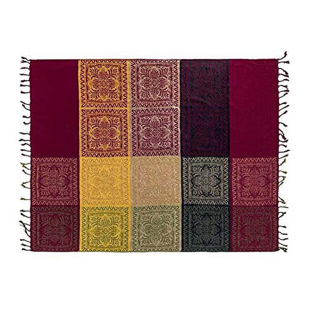 Decorative Knitted 75x60 Inch Machine Wash Boho Tribal Throws Blankets Colorful Bohemian Hippie Chenille Throw Covers Couch Furniture So... - Lightweight Plush Warm Blanket for All Seasons Detail