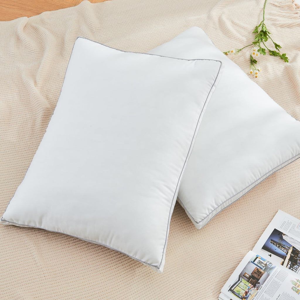 Hotel Collection 2 Pack Pillows for Bed, Standard Size Pillows Insert for Side and Back Sleepers, Soft Down Alternative Microfiber Fil... - Decorative Throw Pillow Cushion for Sofa & Bed Detail