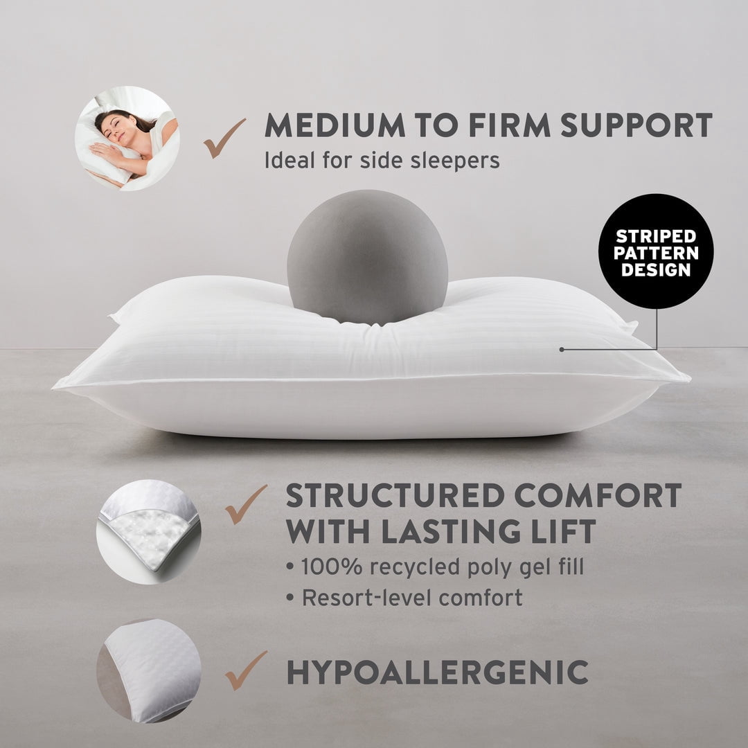 Hotel Collection Dolce Notte II Stomach, Side and Back Sleeper Bed Pillow for Sleeping | Hotel and Resort Quality | Hypoallergenic, Do... - Ergonomic Memory Foam Pillow for Neck Pain Support Detail