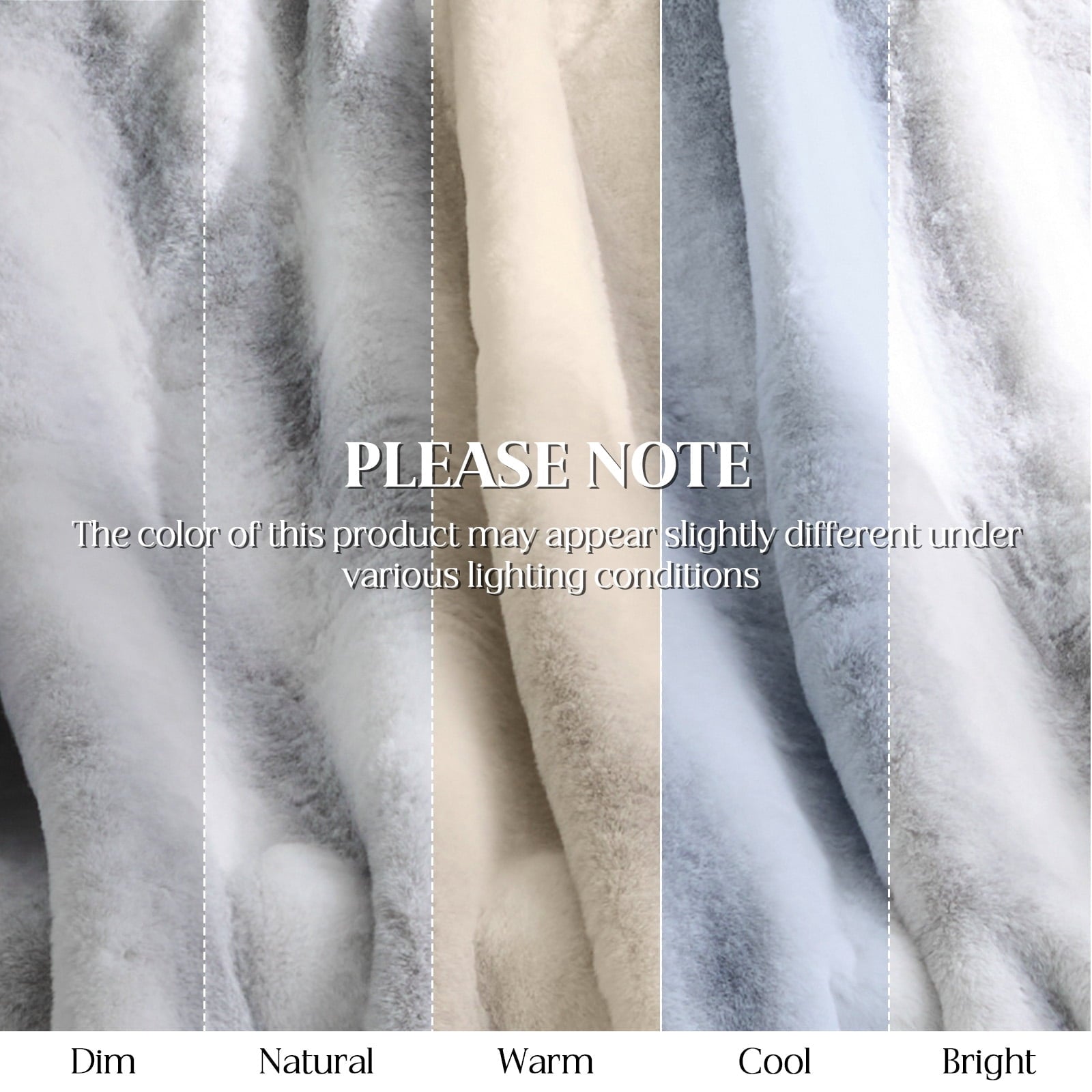 Cozy Fleece Luxury Faux Fur Throw Blanket for Bed Super Thick Warm Fuzzy Blankets for Bedroom Living Room, 60" x 80", White - Cozy Fleece Throw Blanket for Couch & Bed Detail