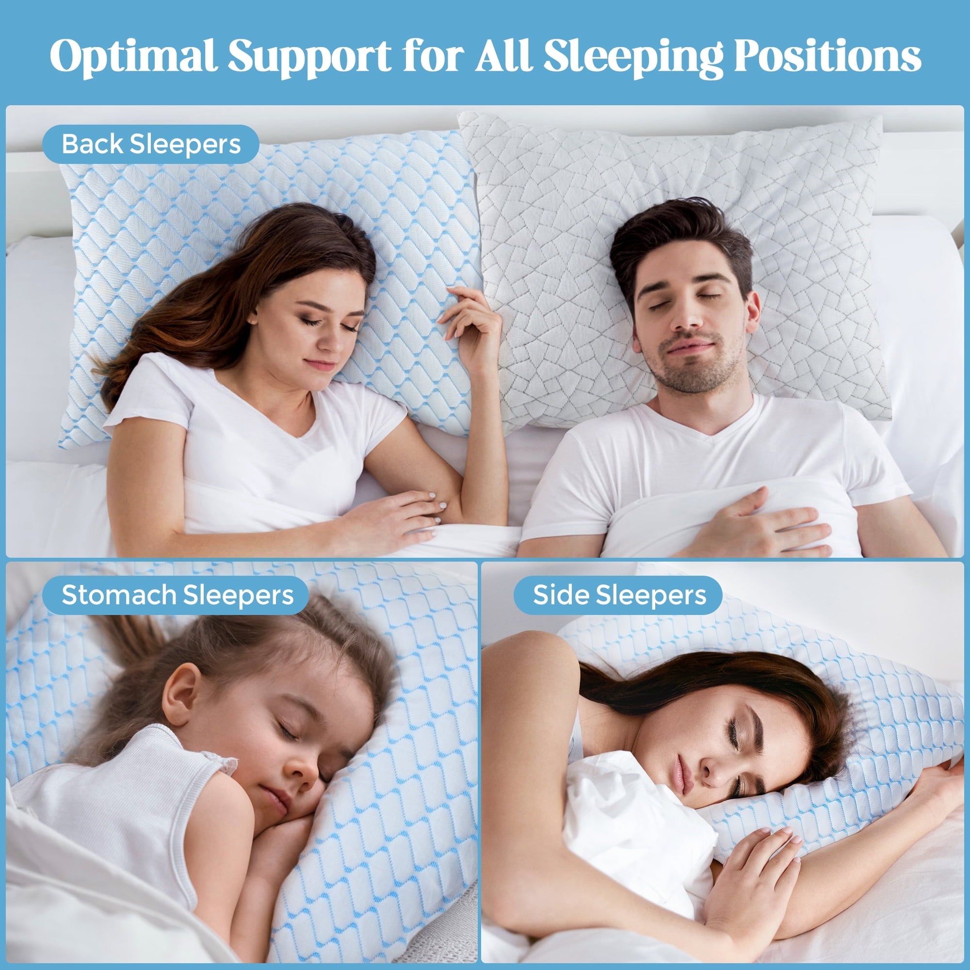 Hotel Collection Shredded Memory Foam Pillows Standard Size Set of 2, Regulating Reversible Cooling Pillow Bed Pillow for Bed, Adjusta... - Ergonomic Memory Foam Pillow for Neck Pain Support Detail