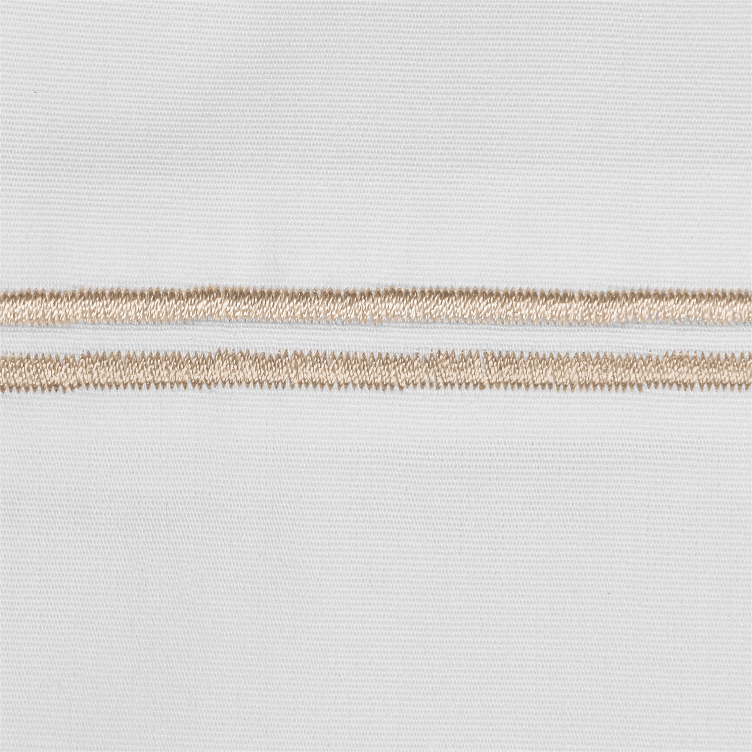 Ultra-Soft 4-Piece 300 Thread Count White Pima Cotton Bed Sheet Set with Tan Hem, Full , Adult/Teen - Luxury Bed Sheet Set with Deep Pockets Detail
