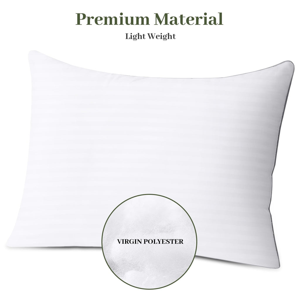 Orthopedic Support Pillows Standard Size Set of 2, Hotel Quality, Down Alternative Gusseted Bed Pillows for Side, Back, And Stomach Slee... - Hotel Quality Plush Sleeping Pillows Detail