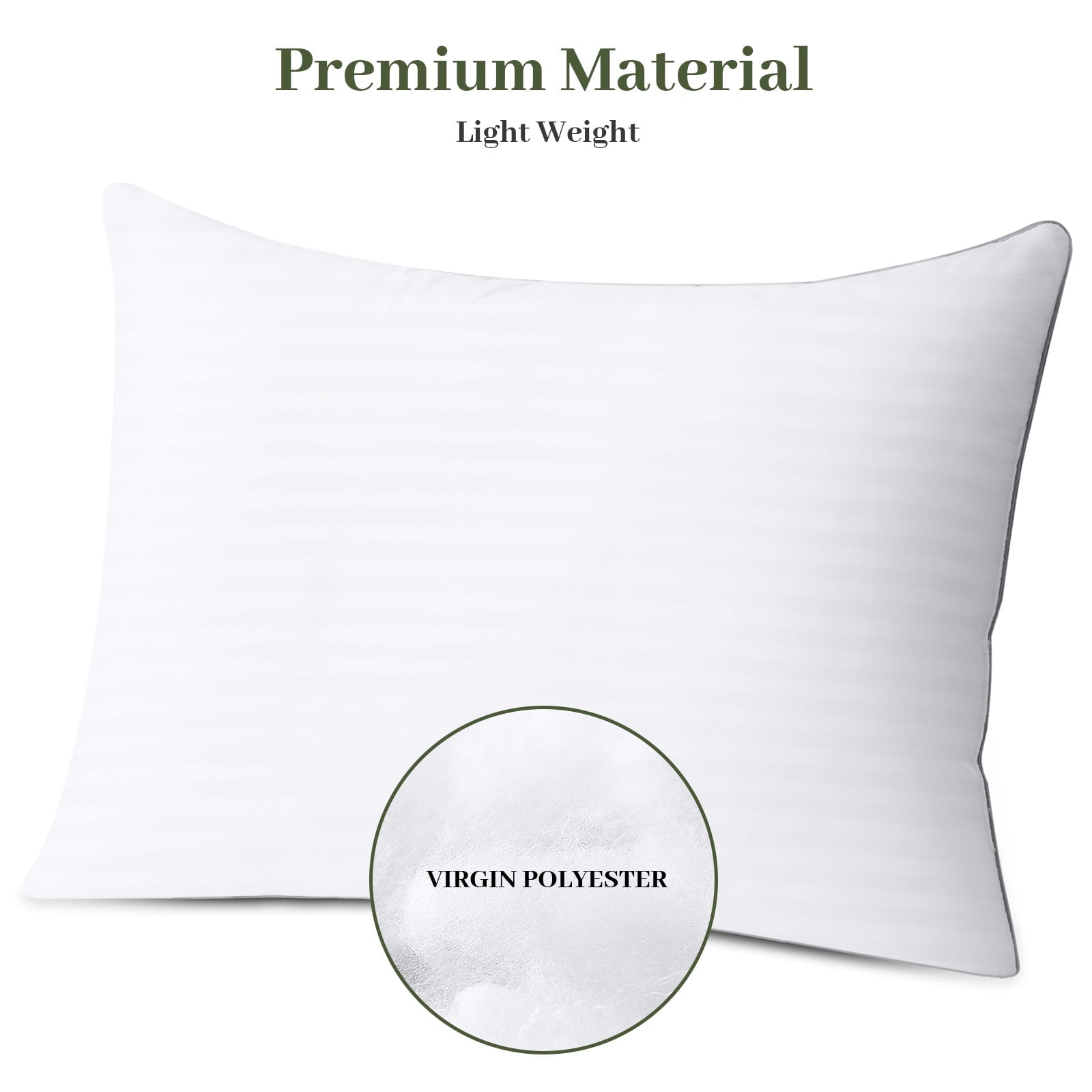 Orthopedic Support Pillows Standard Size Set of 2, Hotel Quality, Down Alternative Gusseted Bed Pillows for Side, Back, And Stomach Slee... - Hotel Quality Plush Sleeping Pillows Detail