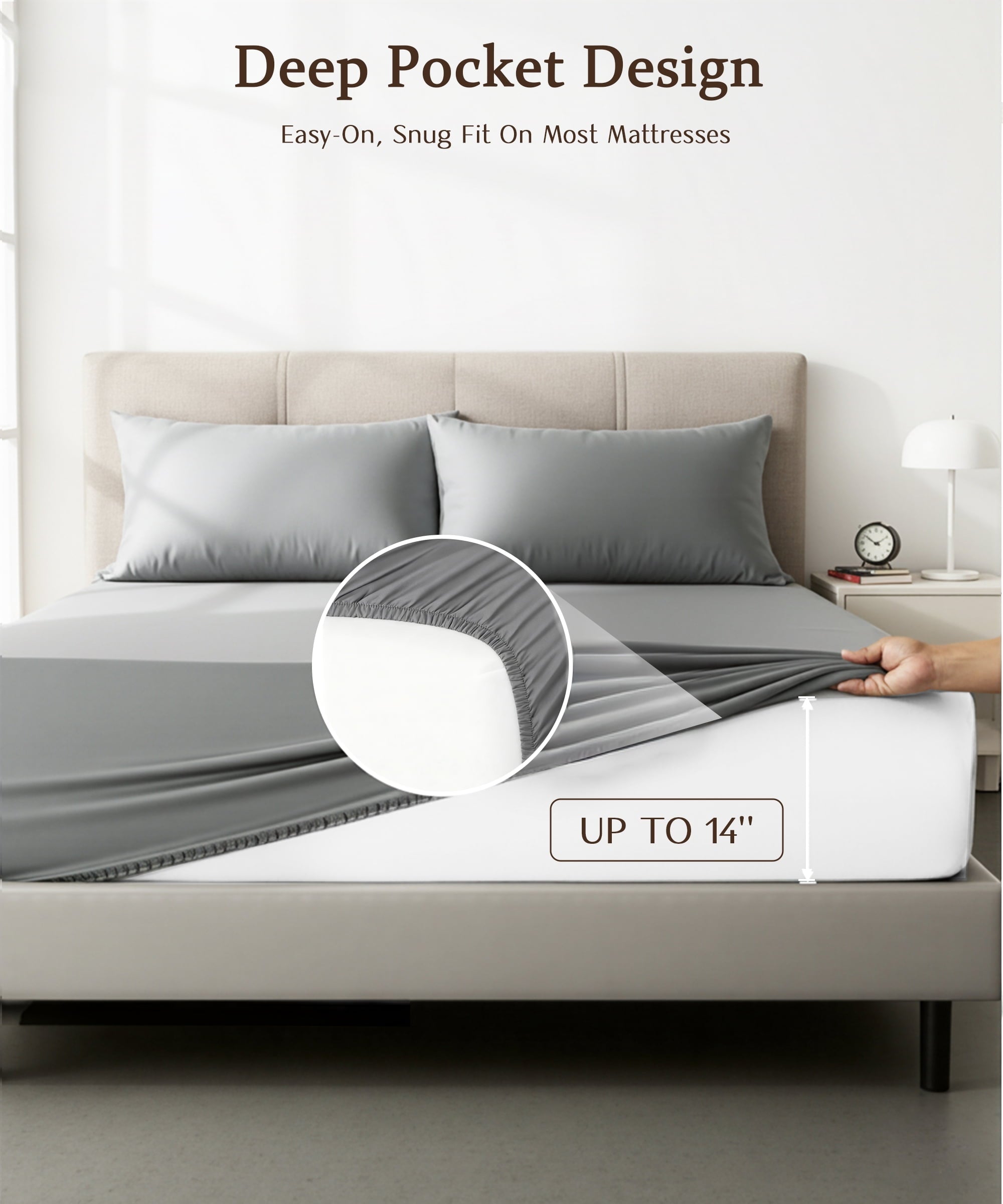 Premium Egyptian Cotton Full Size 4 Piece Sheet Set, Comfy Breathable Cooling Bed Sheets Set, Hotel Luxury Bedding, Deep Pockets, Ultra-Soft,... - Cooling Hotel Quality Bedding Sheets and Pillowcases Detail