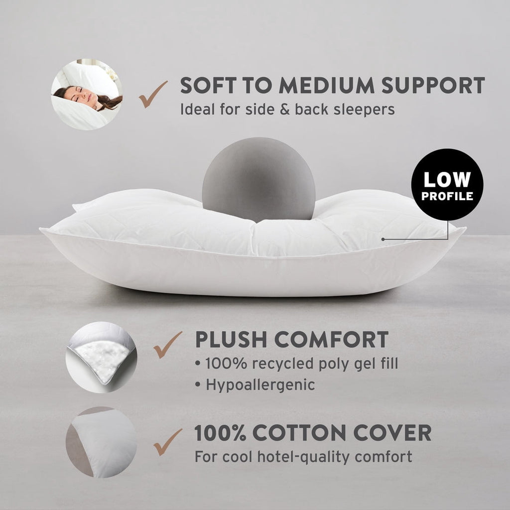 Orthopedic Support Sahara Nights | Stomach & Back Sleeper Pillow for Adults | , 100% Cotton Case, Gel Fiber Fill | Soft, Machine Washabl... - Hotel Quality Plush Sleeping Pillows Detail