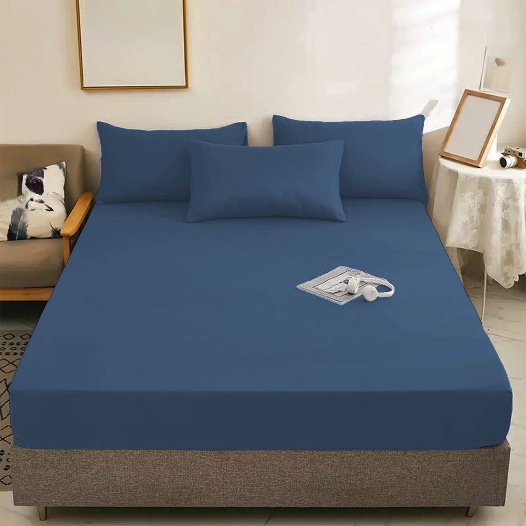 Cooling Sateen Egyptian Cotton Fitted Sheet Queen Size - 400 Thread Count Queen Size Fitted Sheet Only, Extra Soft, Cooling, 15" Dee... - Breathable Egyptian Cotton Flat & Fitted Sheets Detail
