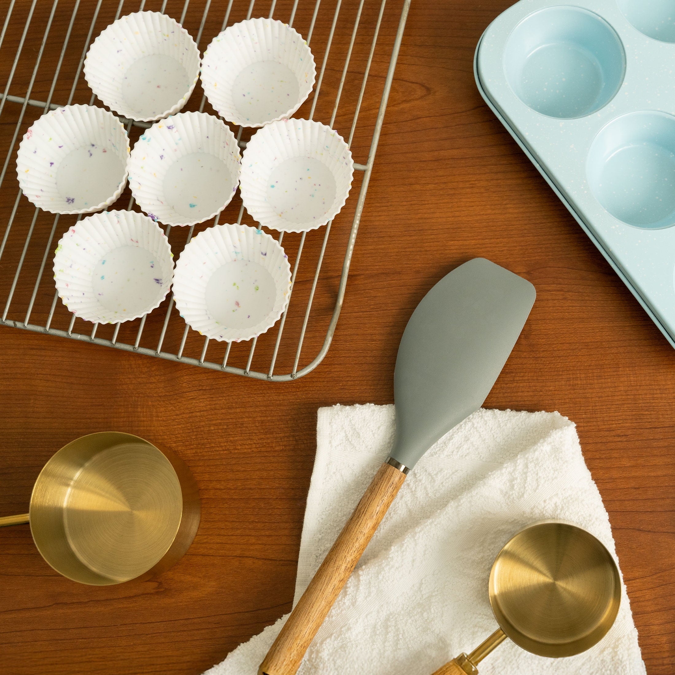 Multi-Functional Reusable Non-Stick Silicone Baking Cups (12 Pack) - Standard Size - Confetti - Innovative Kitchen Helper for Modern Cooking Detail